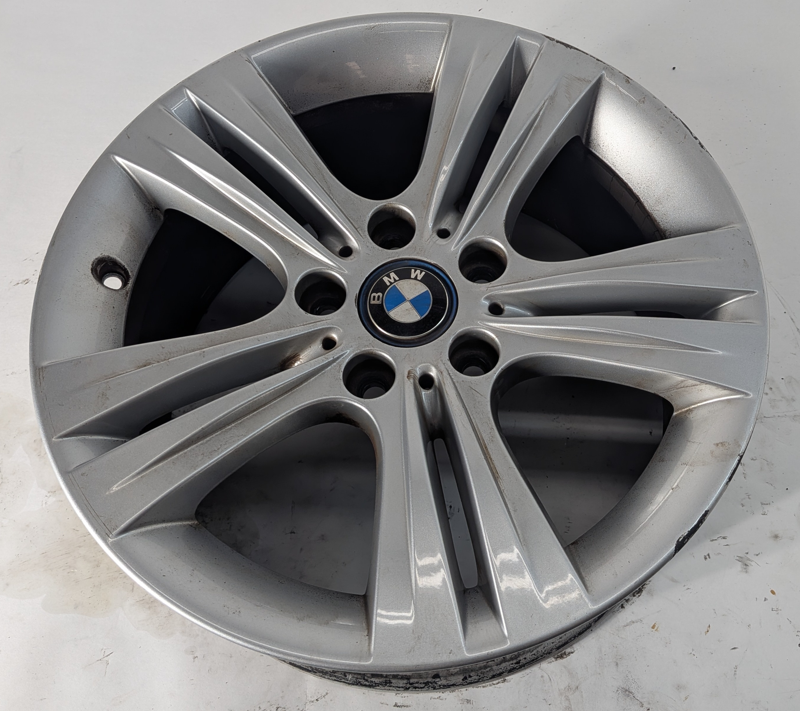 12-18 BMW 3 4 SERIES F30 F32 17x7.5 DOUBLE 5-SPOKE ALUMINUM WHEEL RIM SILVER — exact item pictured