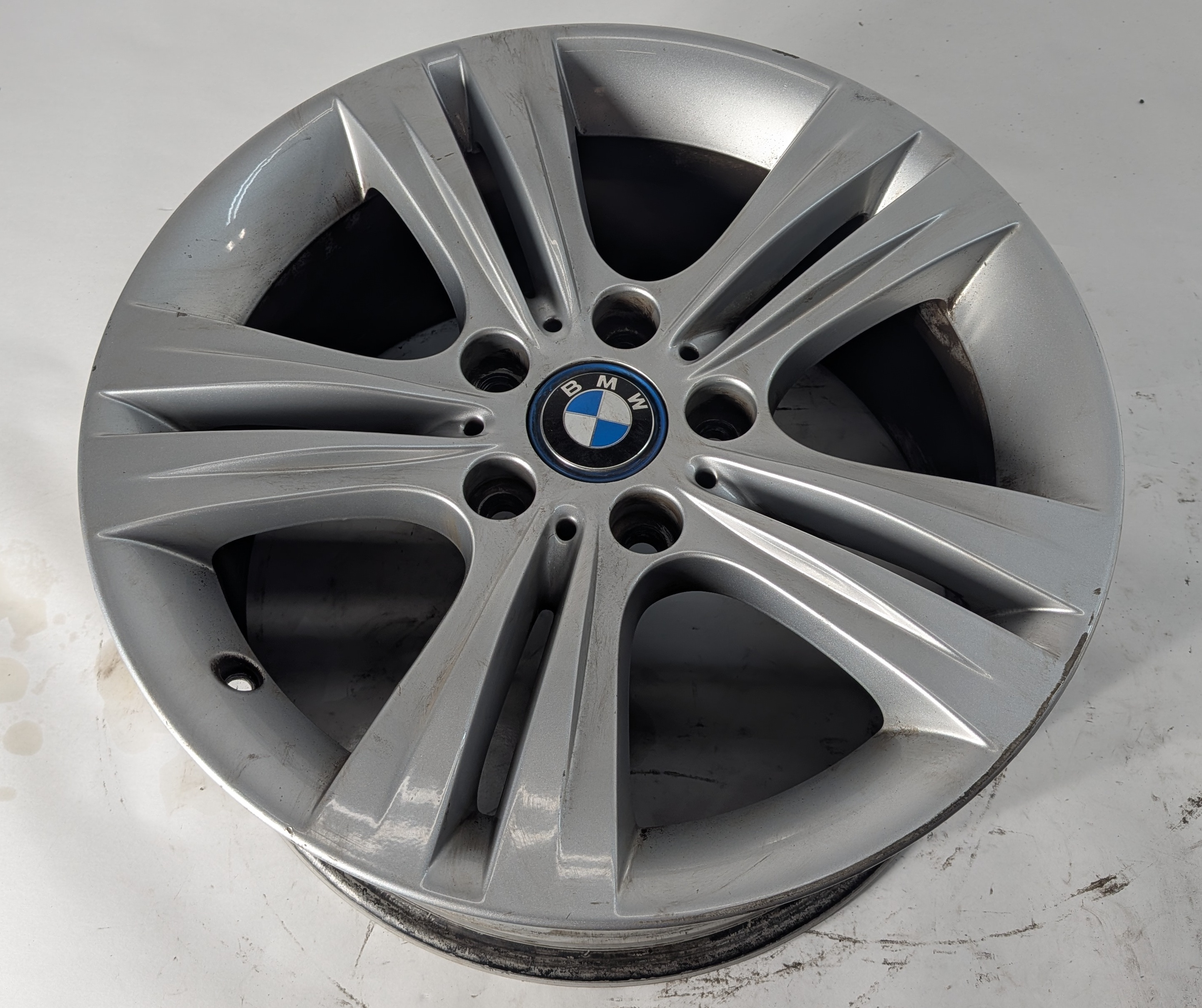 12-18 BMW 3 4 SERIES F30 F32 17x7.5 DOUBLE 5-SPOKE ALUMINUM WHEEL RIM SILVER — exact item pictured