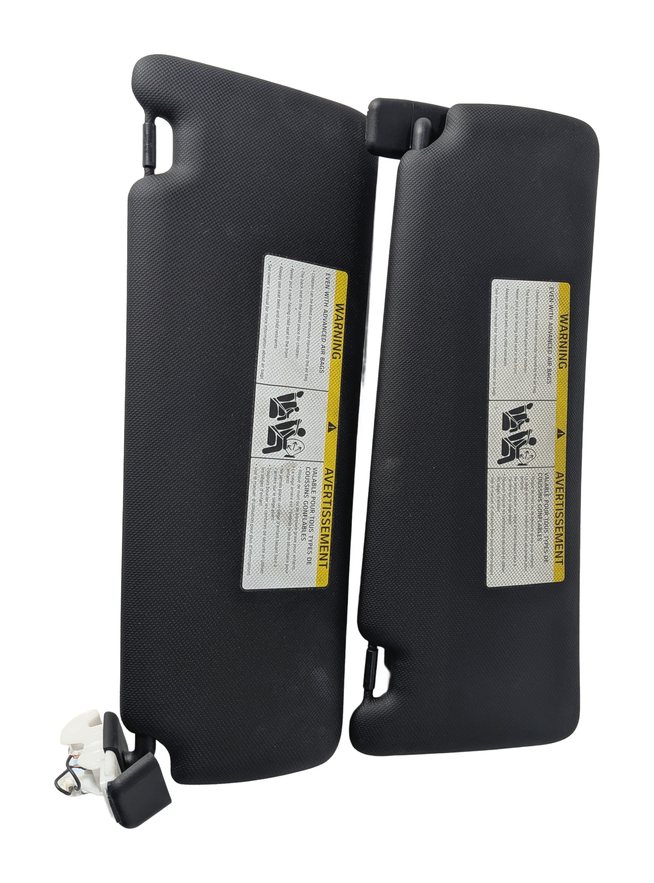 12-19 BMW 3 4 SERIES (F30 F31 F32 F33) FRONT LEFT & RIGHT SUNVISOR SET (Black) — exact item pictured