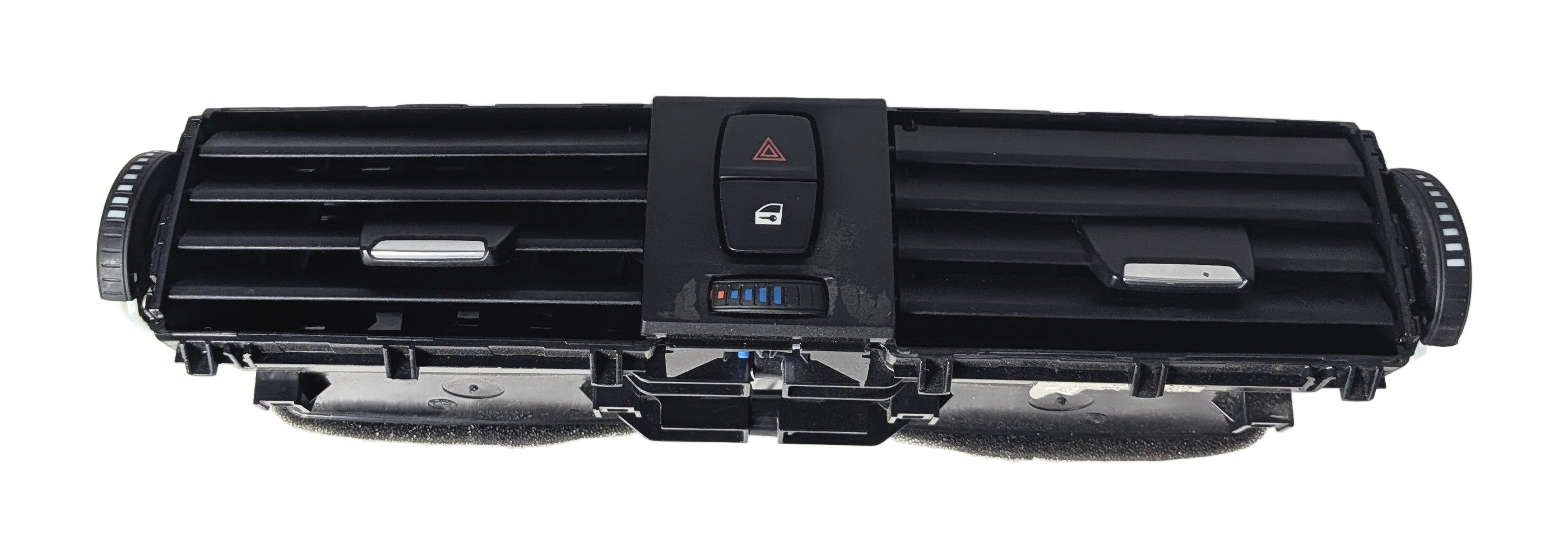 2017 BMW 330E (F30) CENTER DASH HEAT AIR AC VENT w/HAZARD LOCK SWITCH (Black) — exact item pictured