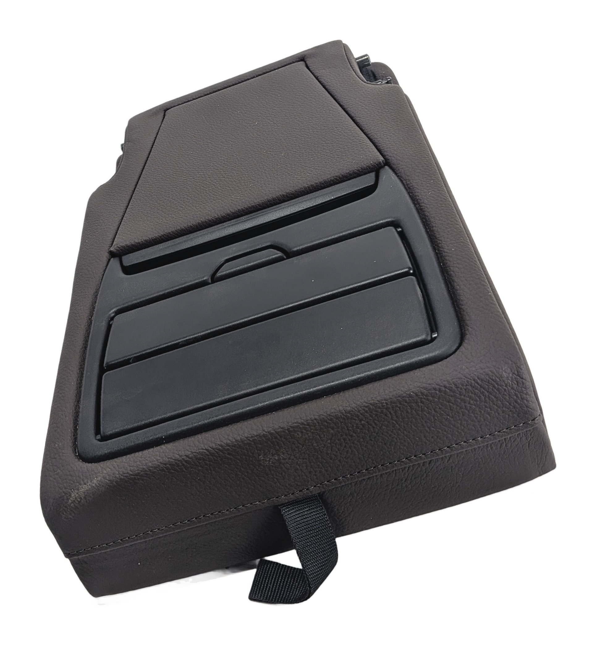 2016 BMW X1 (F48) REAR SEAT CENTER ARMREST CUP HOLDER LEATHER (Mocca) — exact item pictured