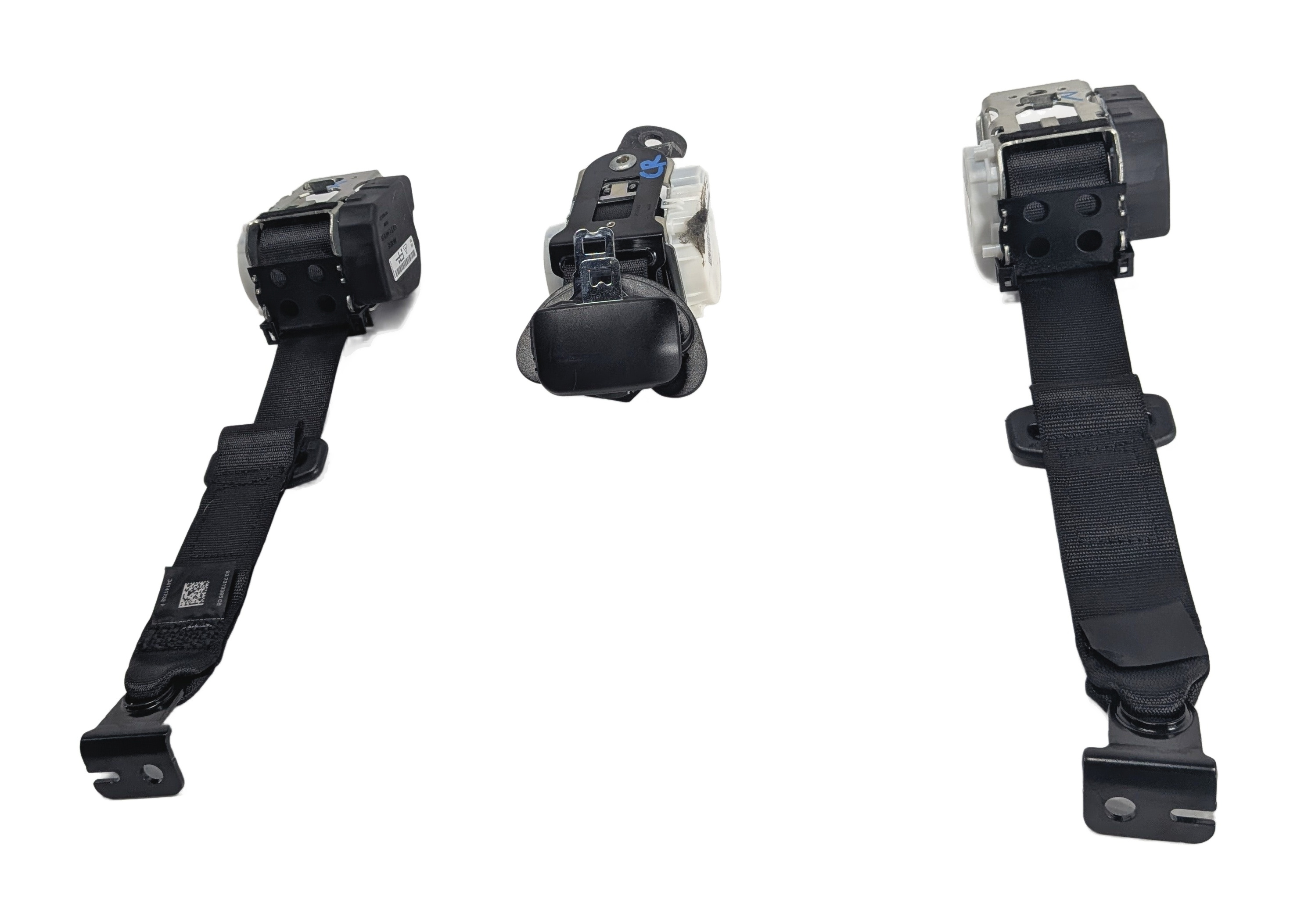 2016 BMW X1 (F48) REAR SEAT SEATBELT RETRACTOR SET/3 (Black) — exact item pictured