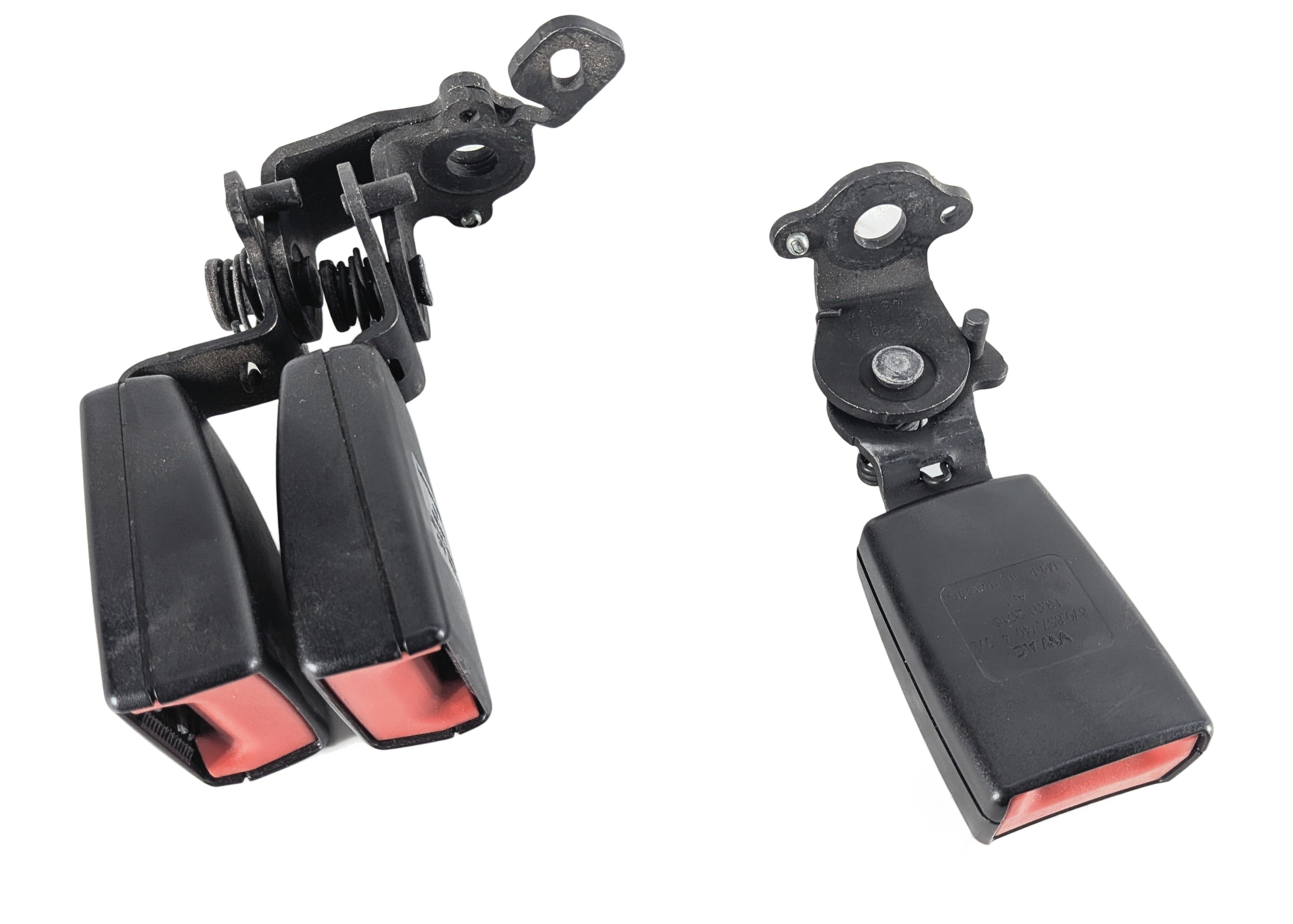 2016 AUDI A3 (8V) REAR LEFT/CENTER/RIGHT SEAT SEATBELT BUCKLE SET/3 (BLACK) — exact item pictured