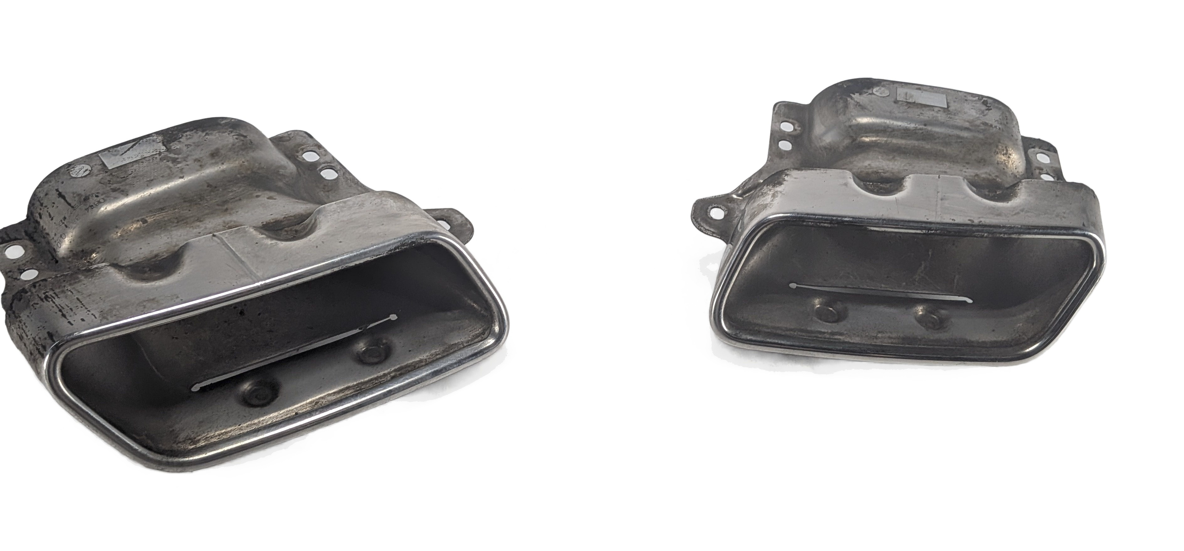 15-19 MERCEDES GL450 GLS450 X166 REAR EXHAUST TAILPIPE MUFFLER TIP SET/2 — exact item pictured