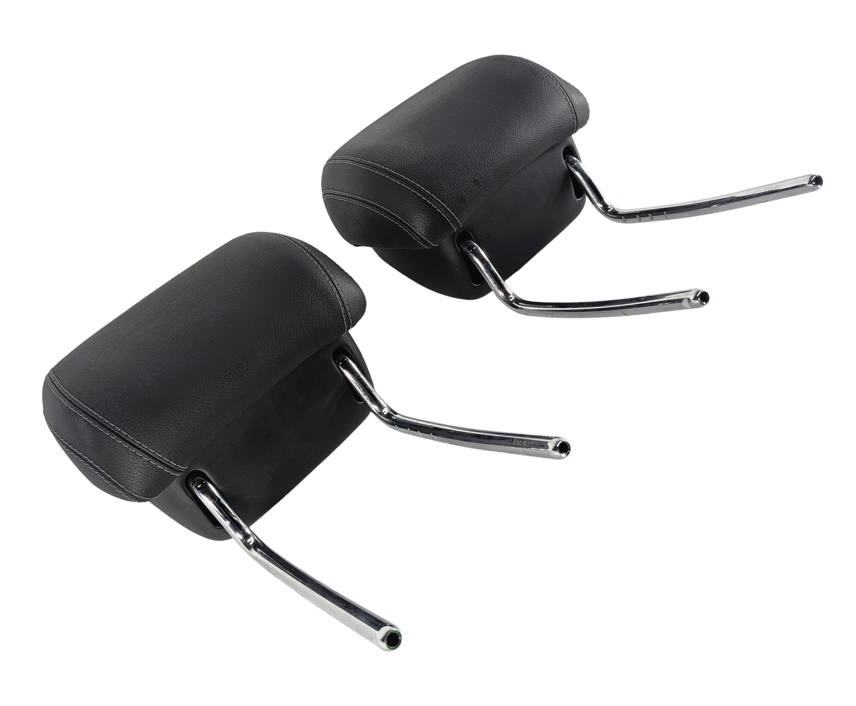 13-19 MERCEDES GL63 GL350 GL550 GLS (X166) FRONT SEAT HEADREST SET/2 (Black) — exact item pictured
