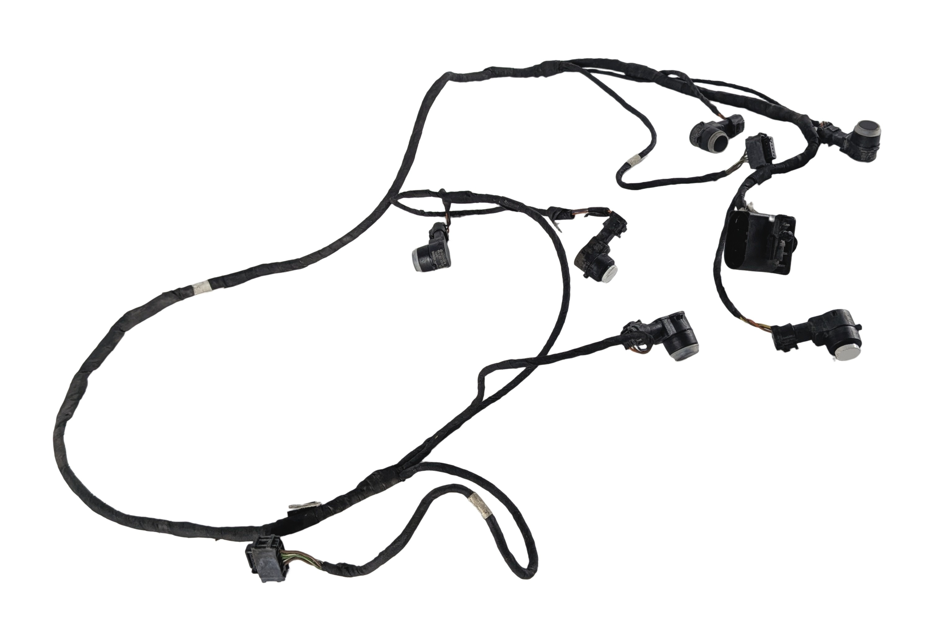 2014 MERCEDES GL550 (X166) FRONT PARK ASSIST PDC SENSORS SET/6 w/HARNESS (White) — exact item pictured