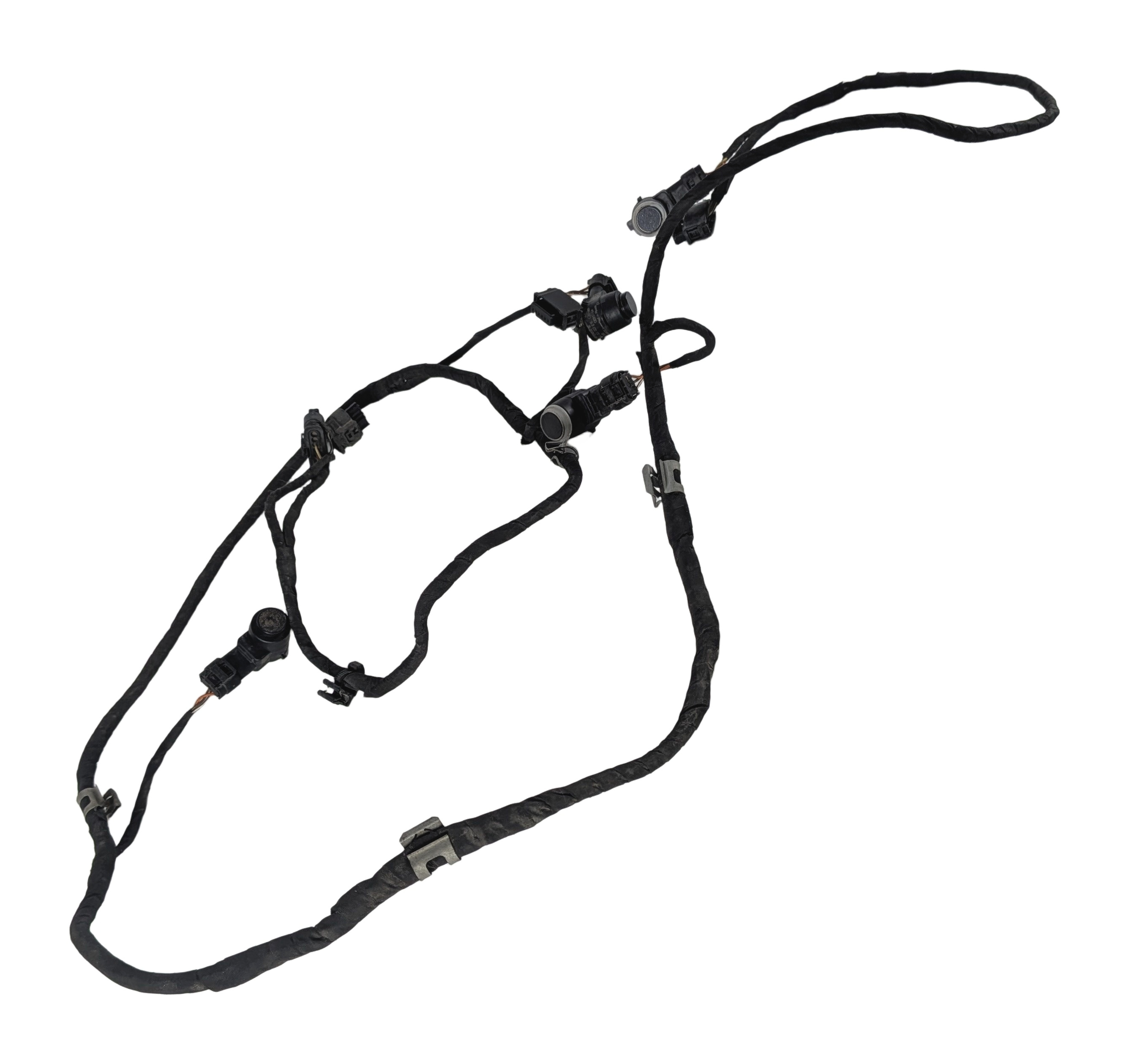 2014 MERCEDES GL550 (X166) REAR PARK ASSIST PDC SENSOR SET/4 w/ HARNESS (White) — exact item pictured
