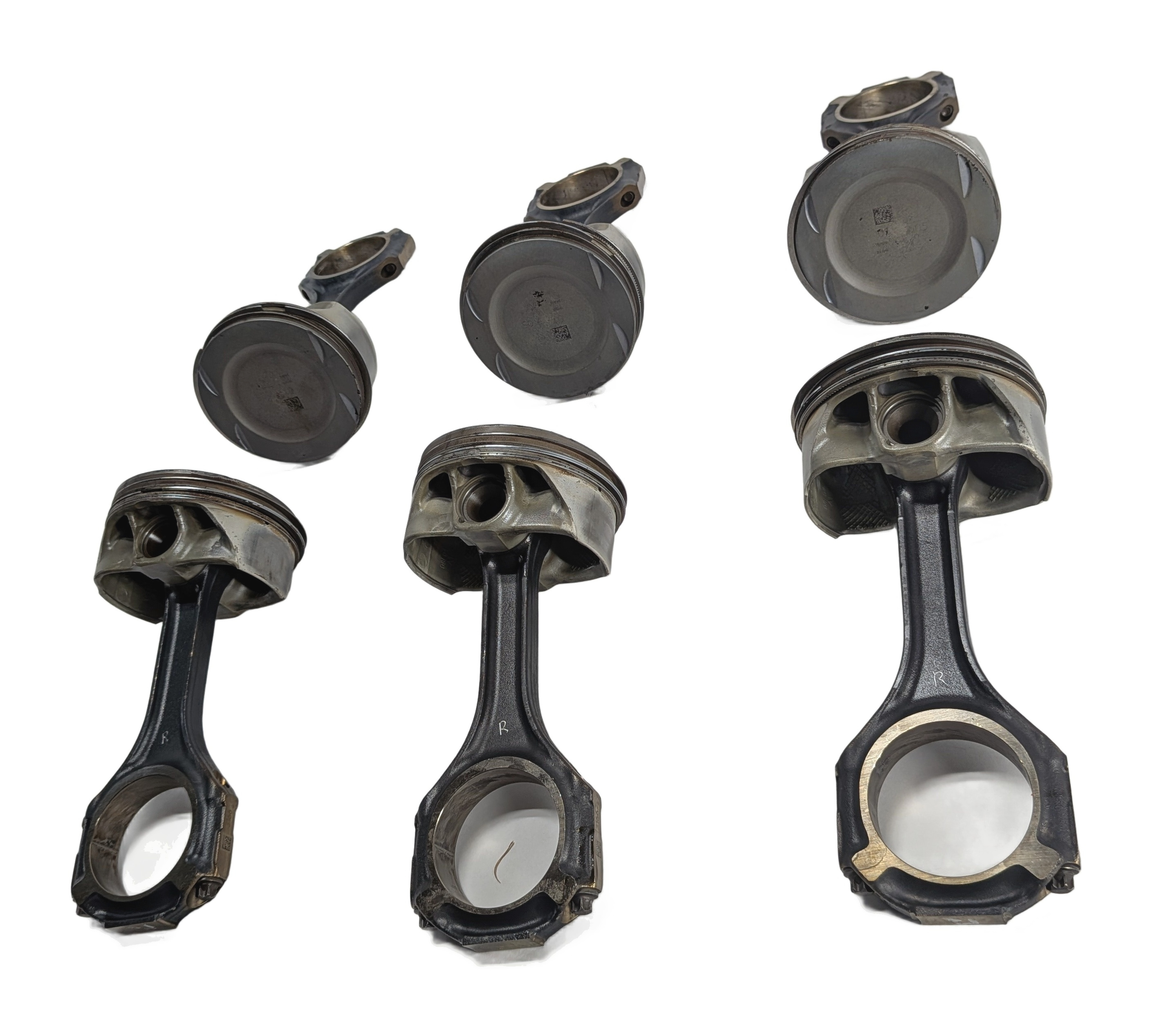14-19 MERCEDES E G GL GLE GLS S SL CLS AMG 5.5L M157 ENGINE PISTON w/ROD SET/6 — exact item pictured