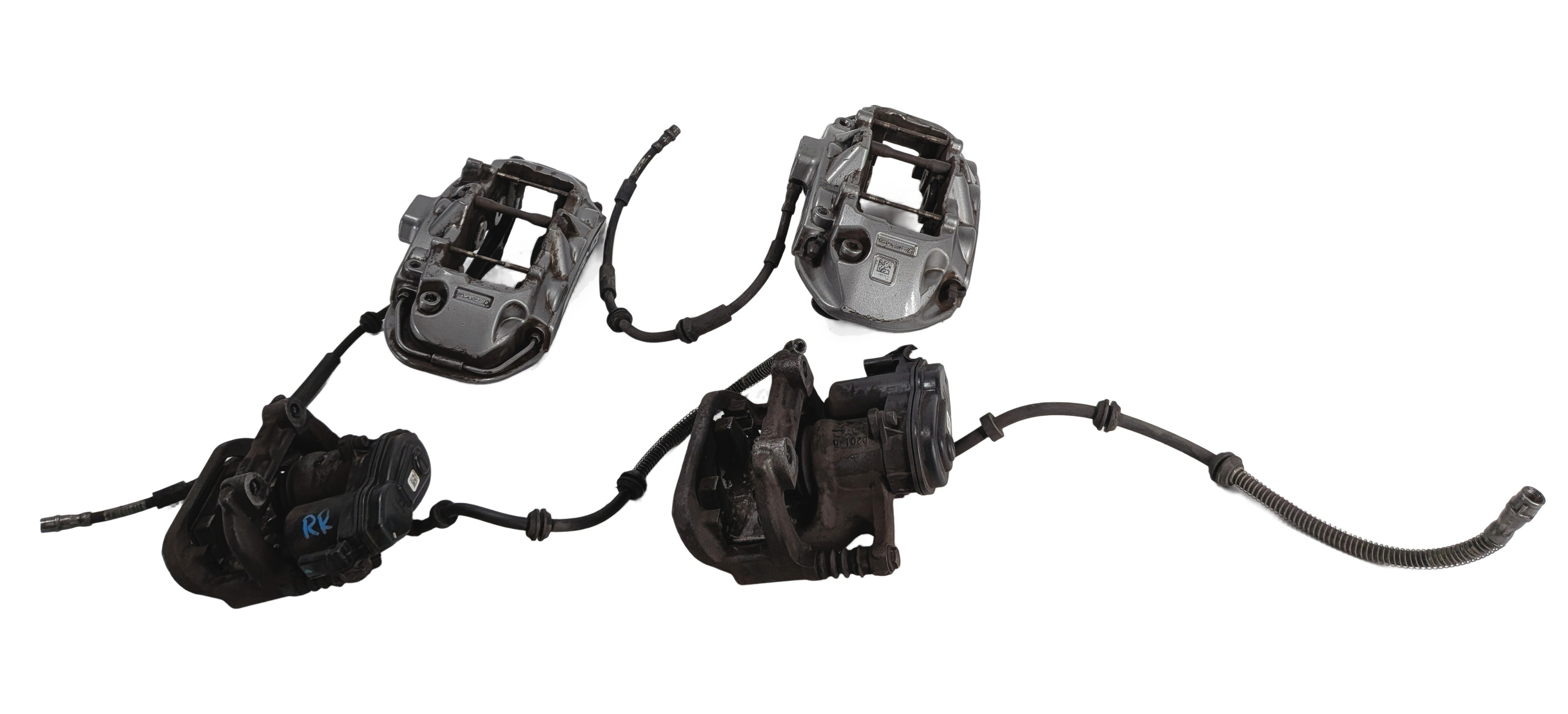 13-19 MERCEDES GL63 AMG X166 FRONT & REAR BRAKE CALIPER SET/4 w/EPB MOTORS — exact item pictured