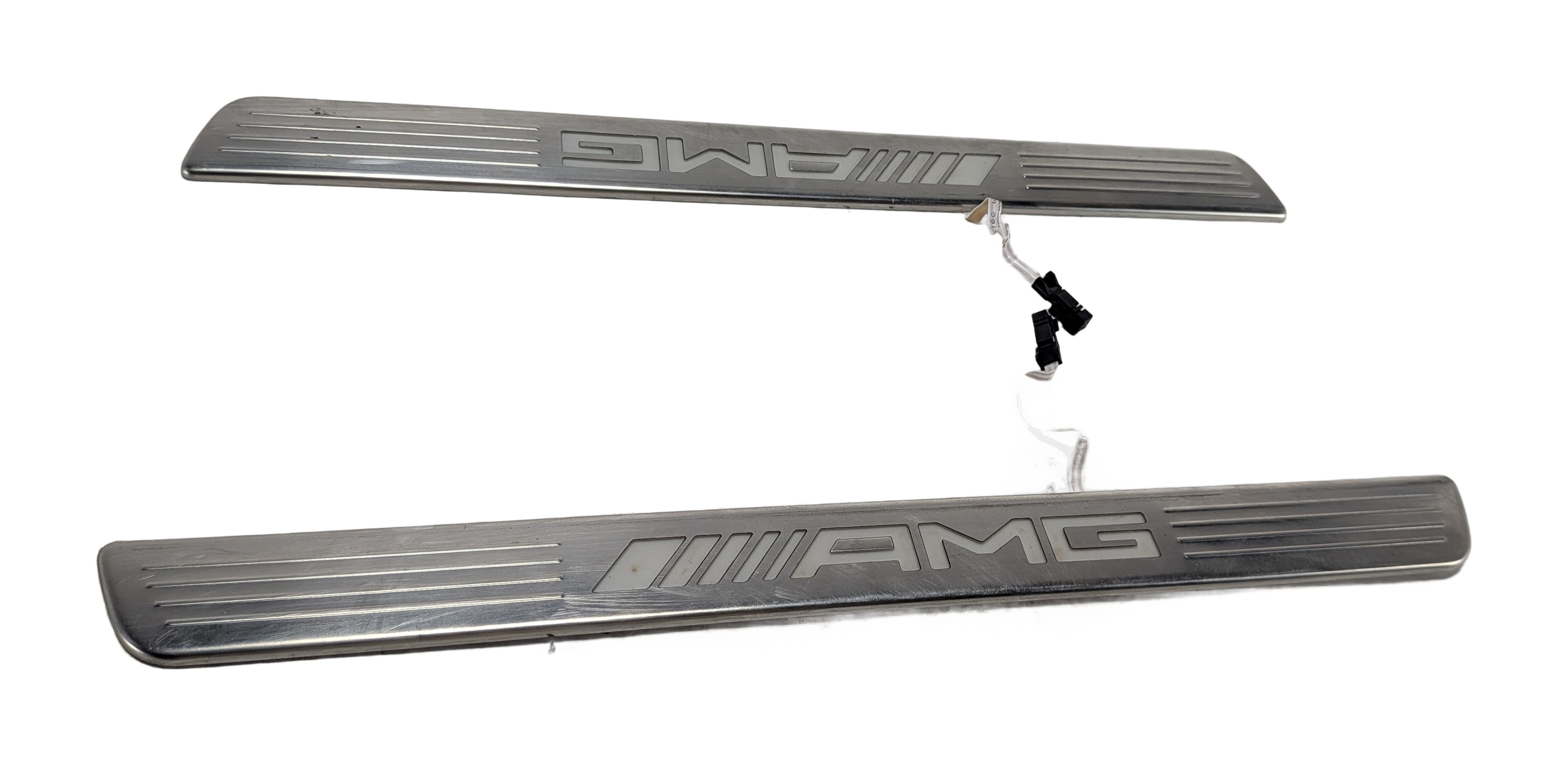 2016 MERCEDES GL63 (X166) FRONT ILLUMINATED AMG DOOR SILL SCUFF PLATE SET/2 — exact item pictured