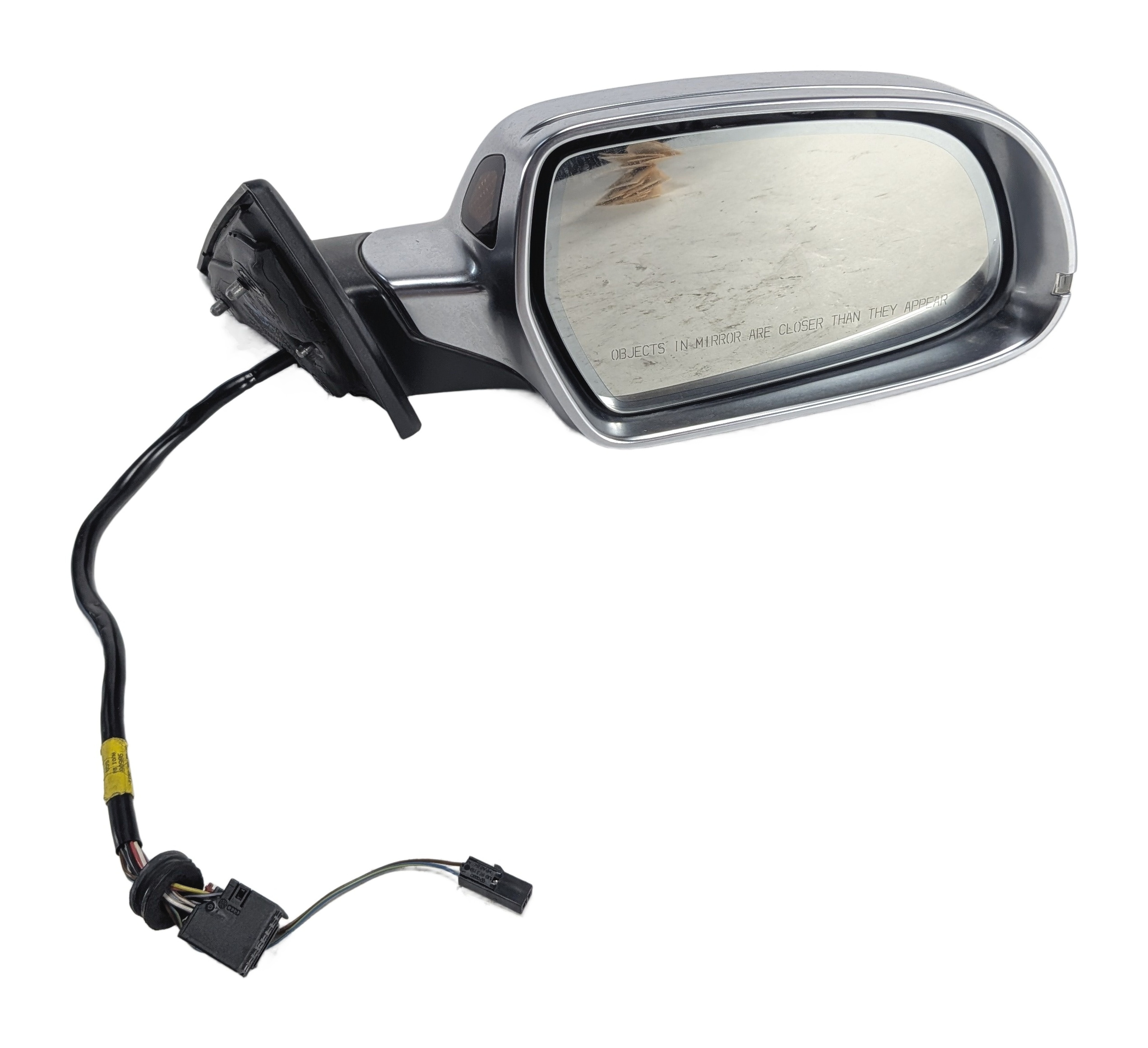 08-14 AUDI A5 S5 (B8 8T) RIGHT PASSENGER AUTODIM BLIND SPOT DOOR MIRROR ALUMINUM — exact item pictured