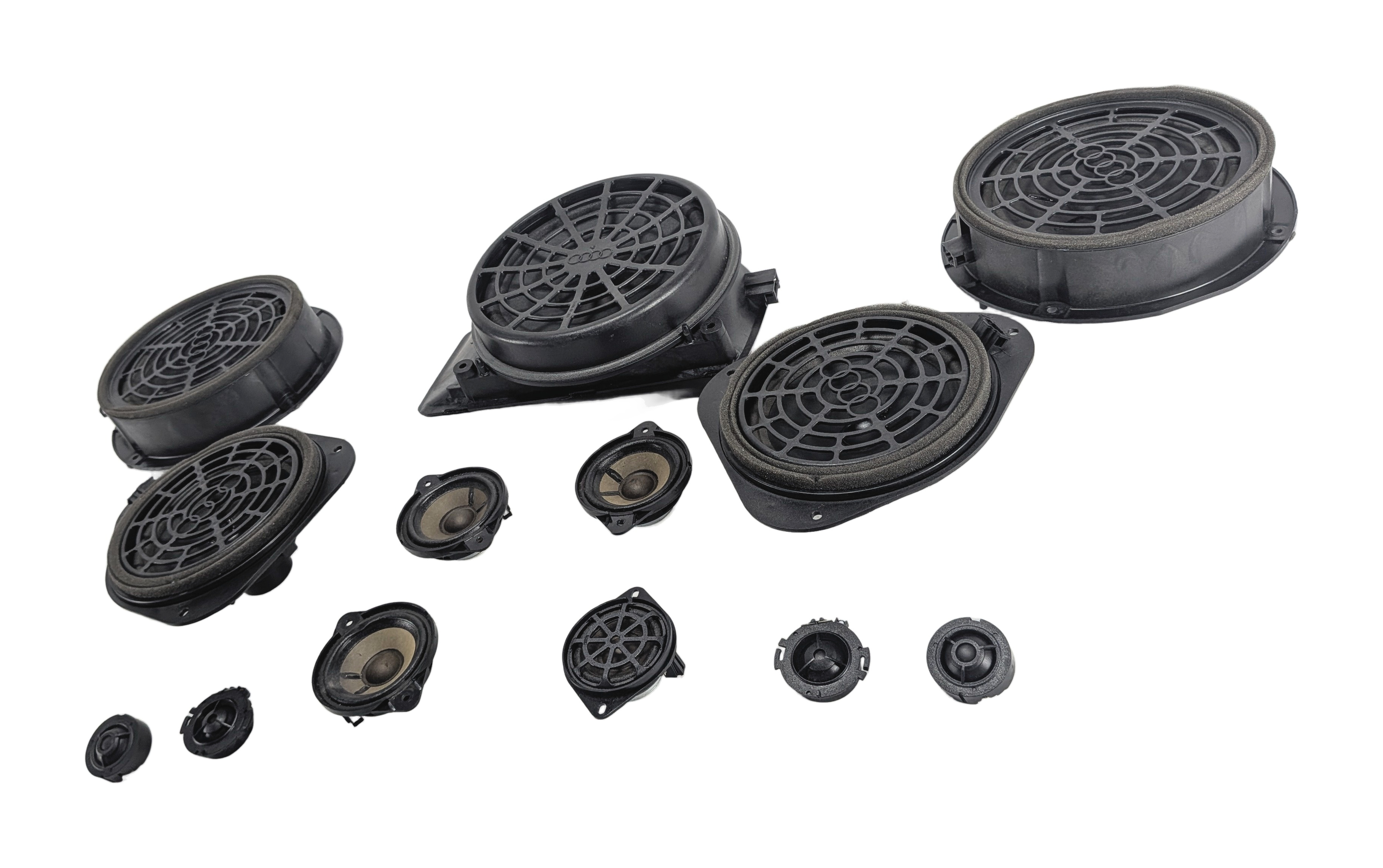 2014 AUDI S5 (B8 8T) BANG & OLUFSEN B&O AUDIO DOOR DASH SUBWOOFER SPEAKER SET — exact item pictured