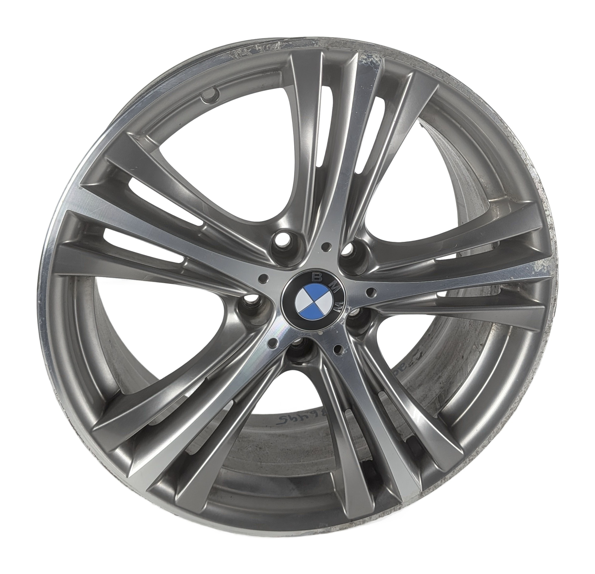 14-20 BMW 3 4 SERIES F30 F32 F36 19X8 5 TRIPLE SPOKE FERRIC GREY ALLOY WHEEL RIM — exact item pictured