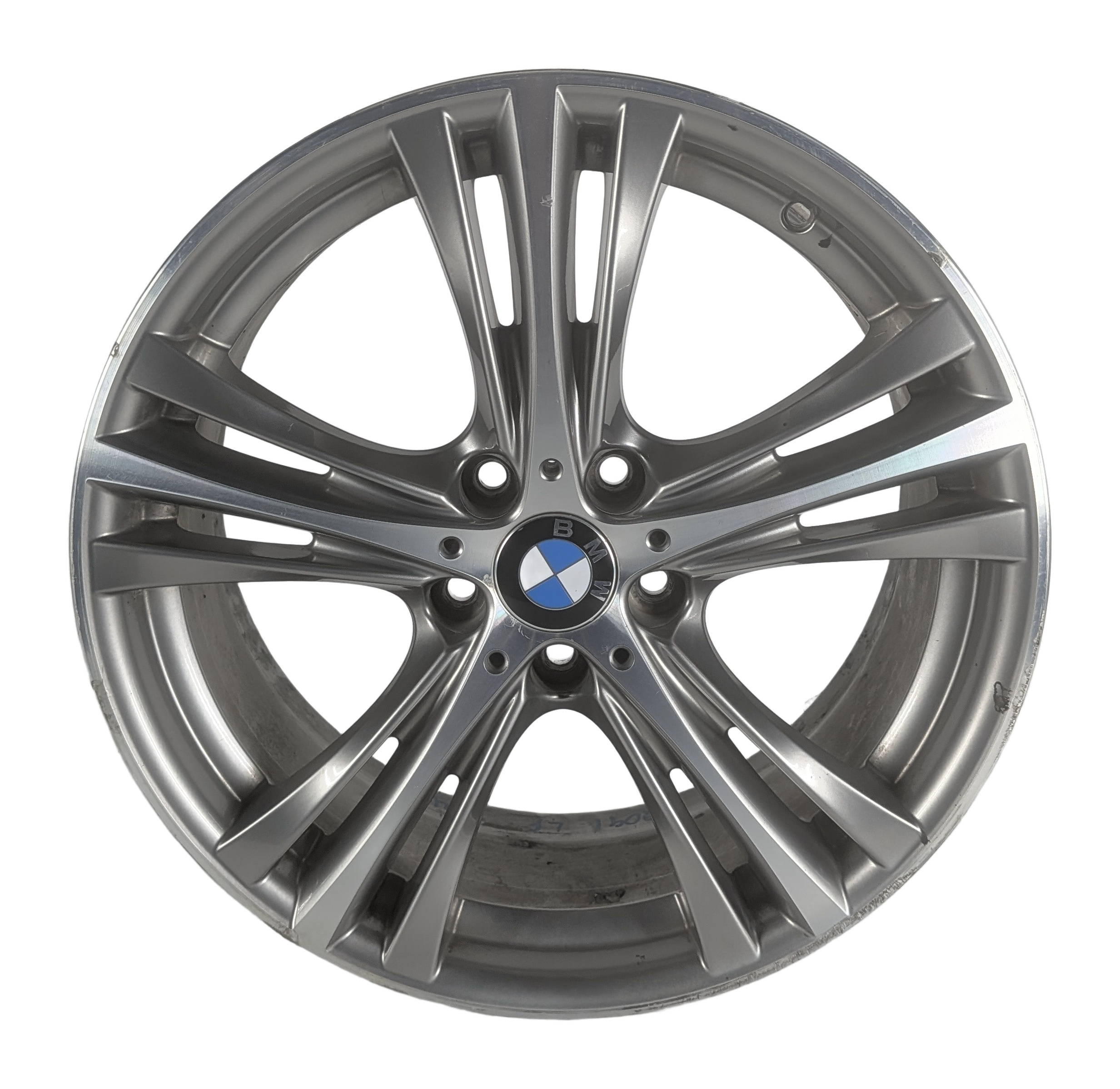 14-20 BMW 3 4 SERIES F30 F32 F36 19X8 5 TRIPLE SPOKE FERRIC GREY ALLOY WHEEL RIM — exact item pictured