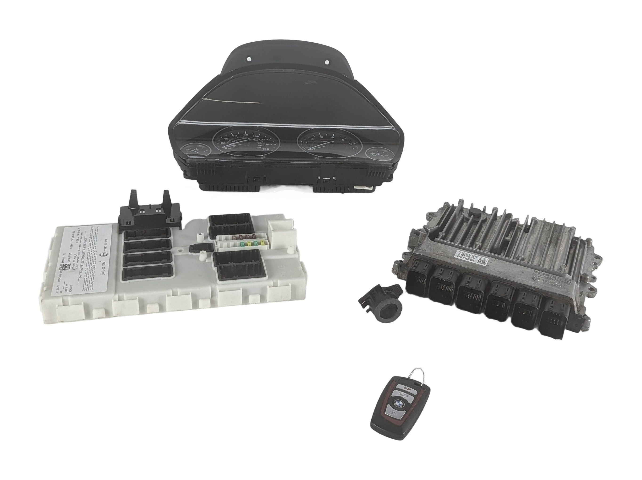 17-19 BMW 330i 430i (F30 F32) 2.0L (B46) DME ECM FEM CLUSTER IGNITION KEY SET — exact item pictured