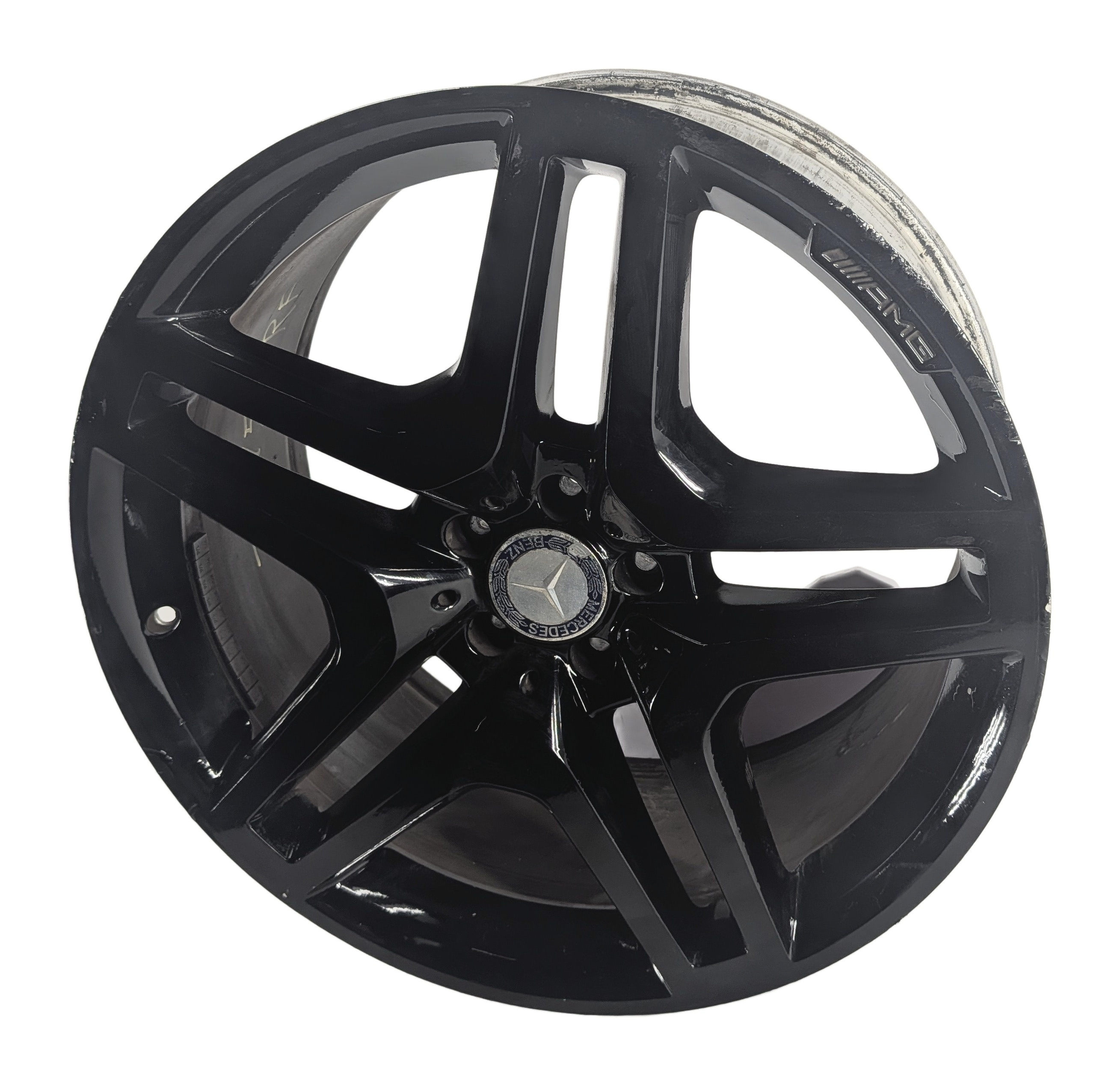 13-19 MERCEDES GL GLS CLASS X166 21x10 ALUMINUM 10 SPOKE AMG WHEEL RIM (BLACK) — exact item pictured