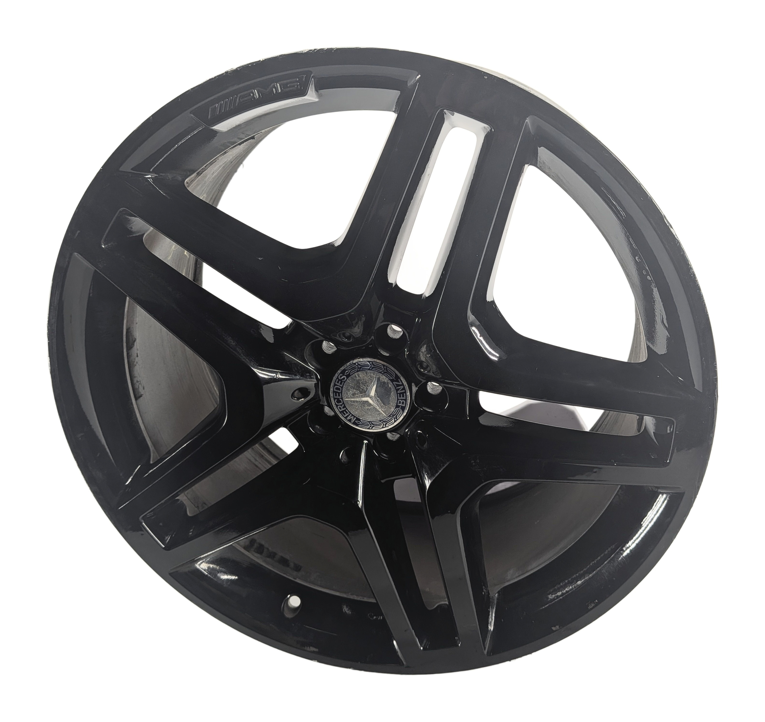 13-19 MERCEDES GL GLS CLASS X166 21x10 ALUMINUM 10 SPOKE AMG WHEEL RIM (BLACK) — exact item pictured