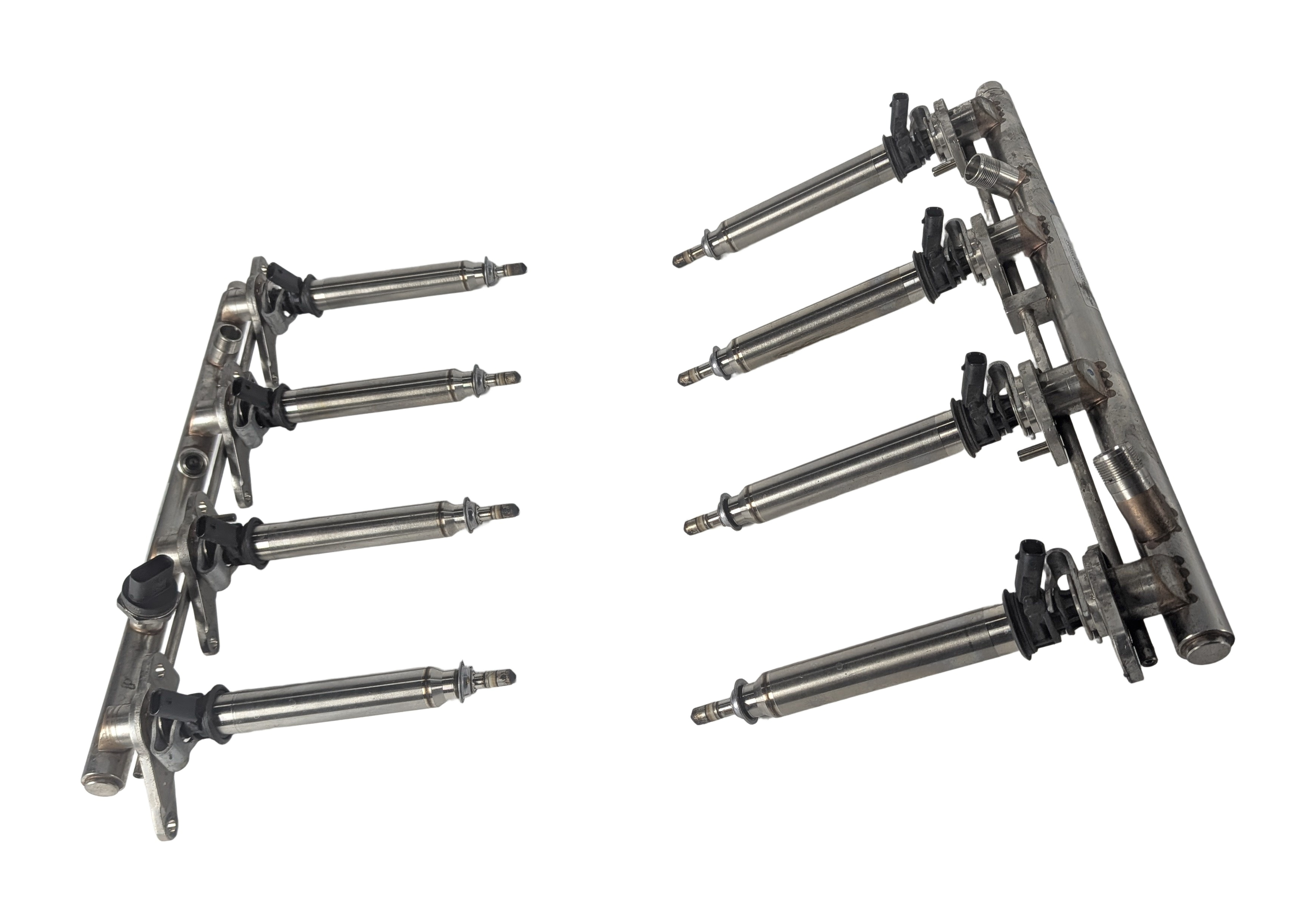 14-16 MERCEDES GL550 ML550 W166 X166 4.6L M278 FUEL INJECTOR SET/8 w/FUEL RAILS — exact item pictured