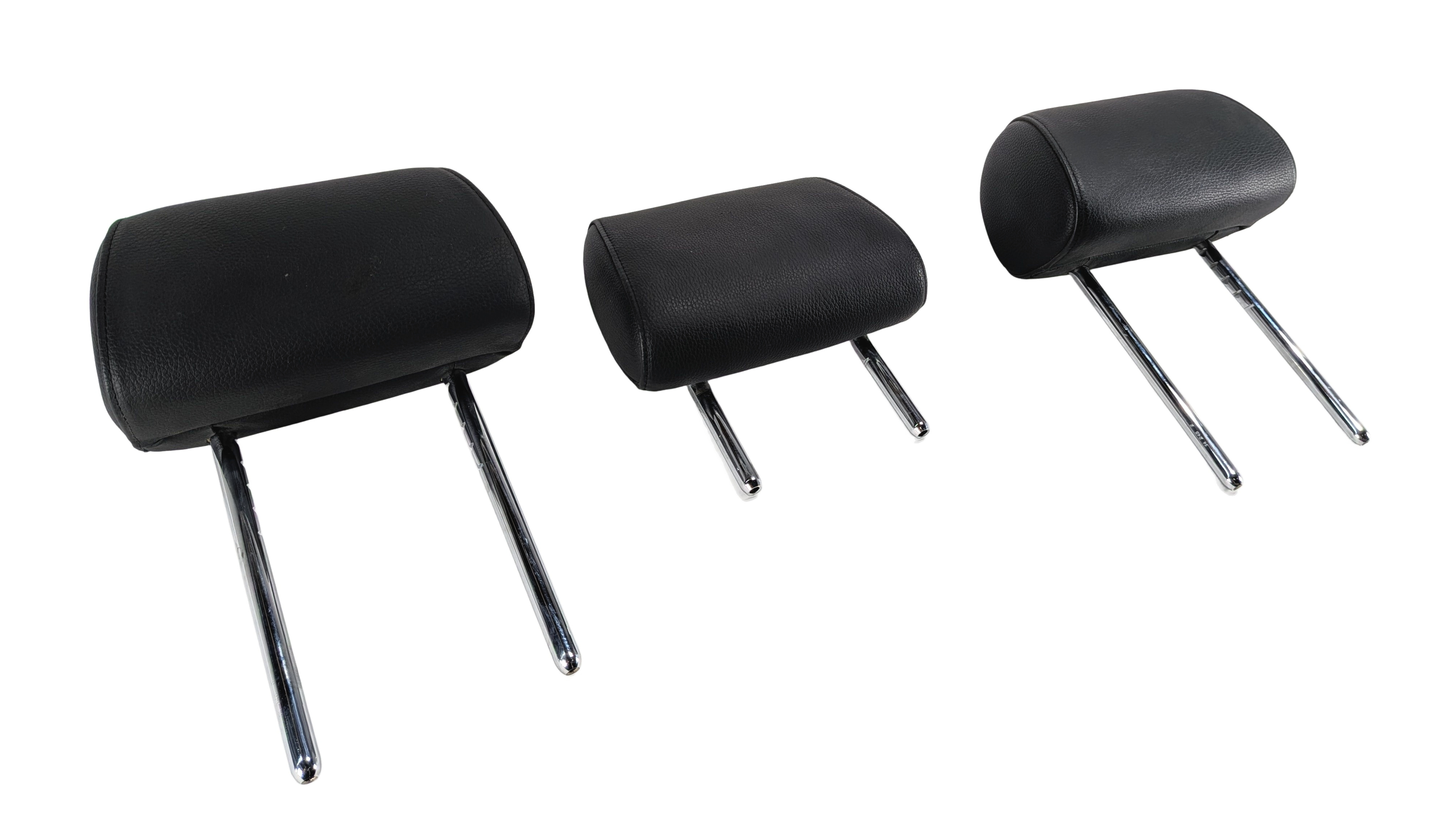 11-13 BMW 5 SERIES GT (F07 F10) REAR LEFT CENTER RIGHT SEAT HEADREST SET (BLACK) — exact item pictured