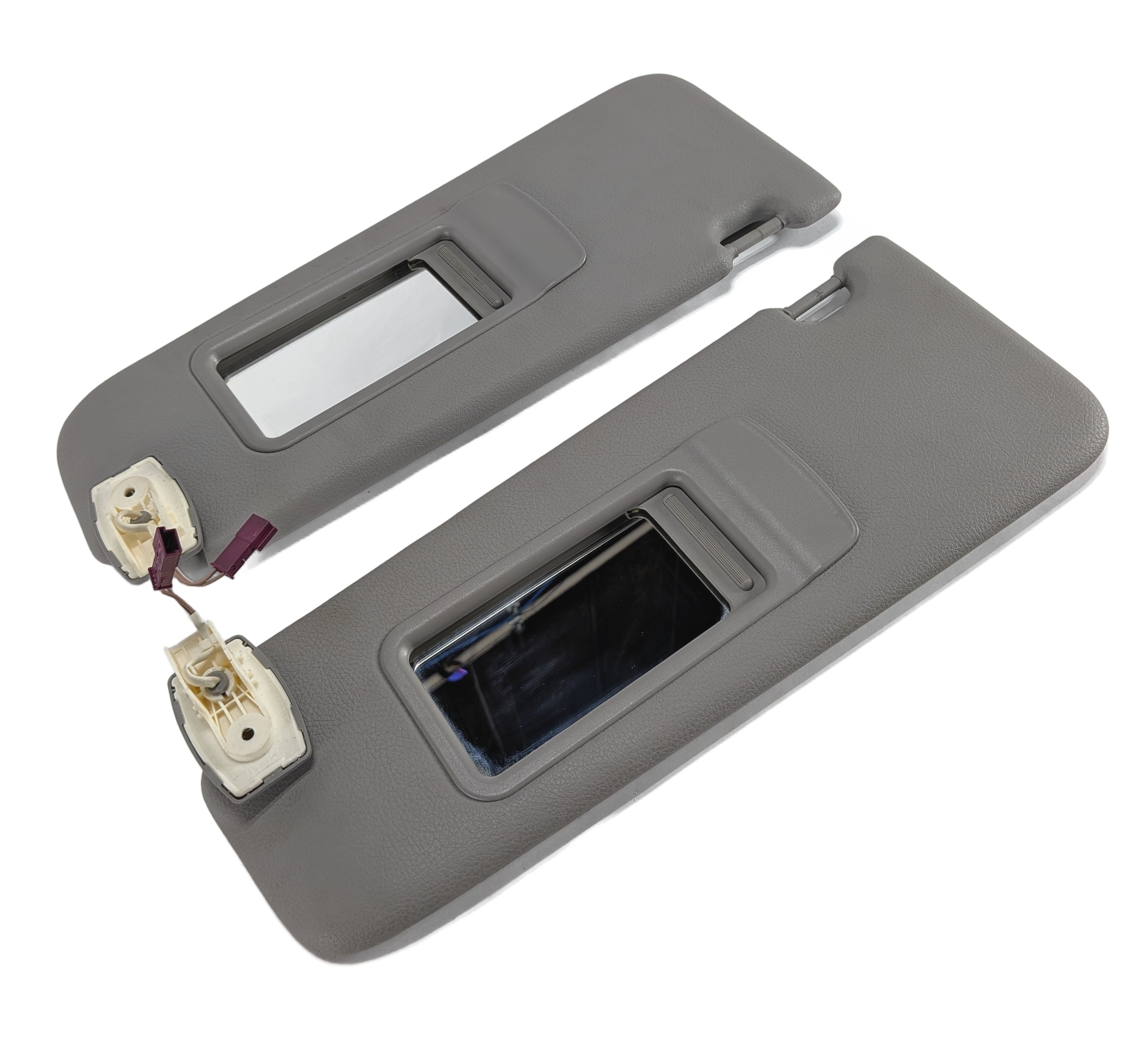 2010-2016 BMW 528i 535i 550i (F10) FRONT LEFT & RIGHT SUNVISOR SHADE SET (Gray) — exact item pictured