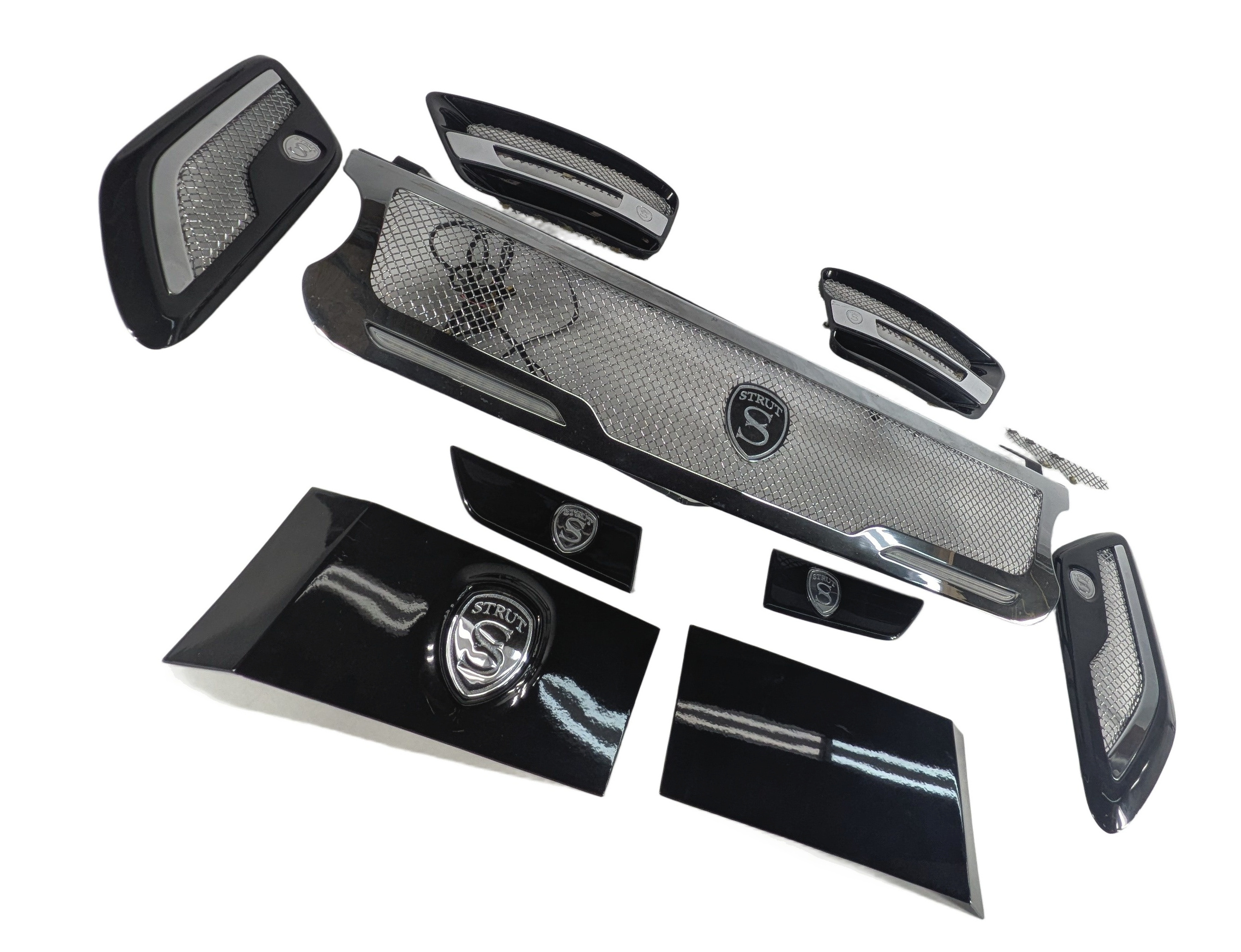 2016 RANGE ROVER SPORT (L494) FRONT GRILLE FENDER VENT KIT AFTERMARKET (Black) — exact item pictured