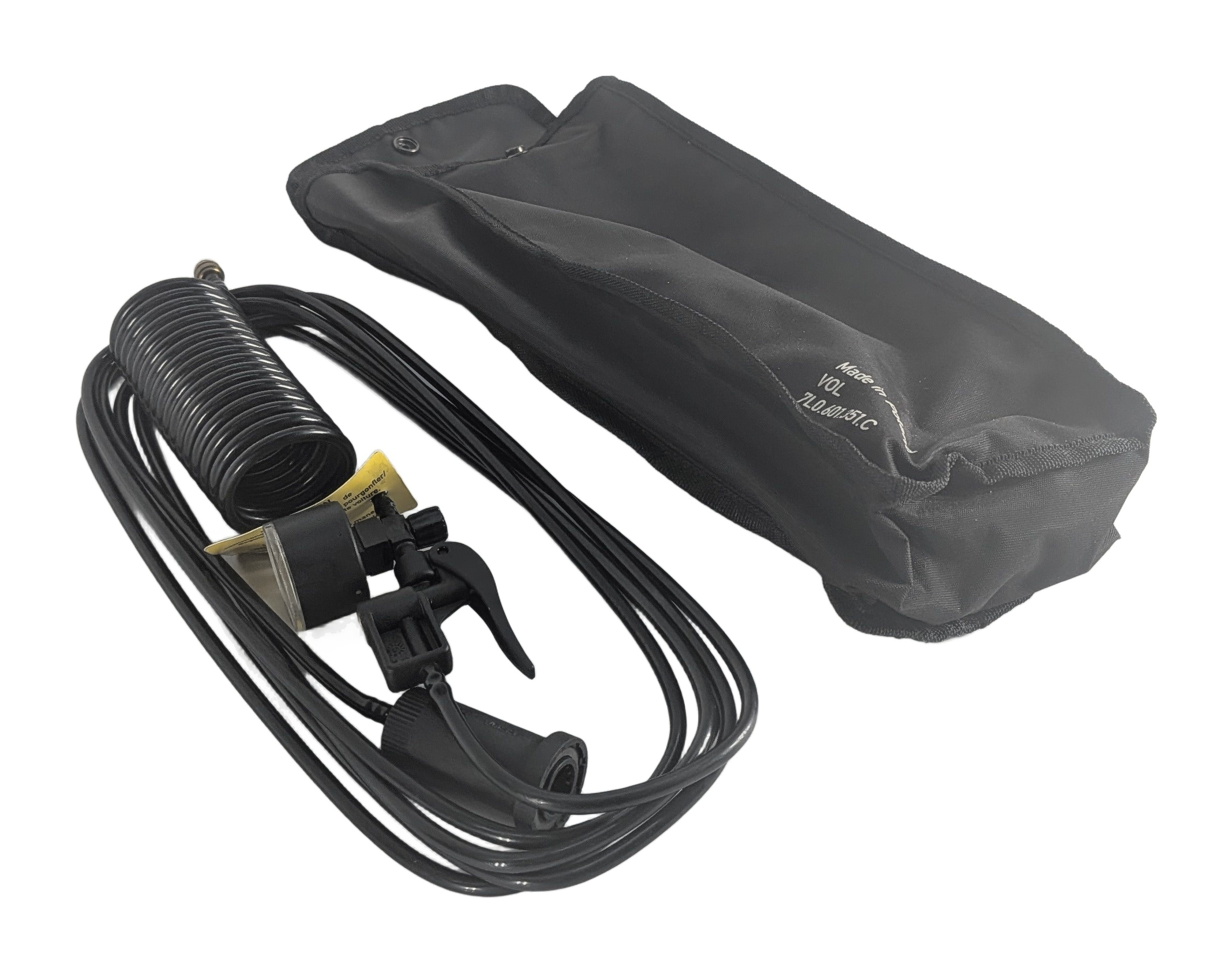2008 PORSCHE CAYENNE (957) TIRE INFLATOR HOSE PRESSURE GAUGE w/ STORAGE BAG — exact item pictured