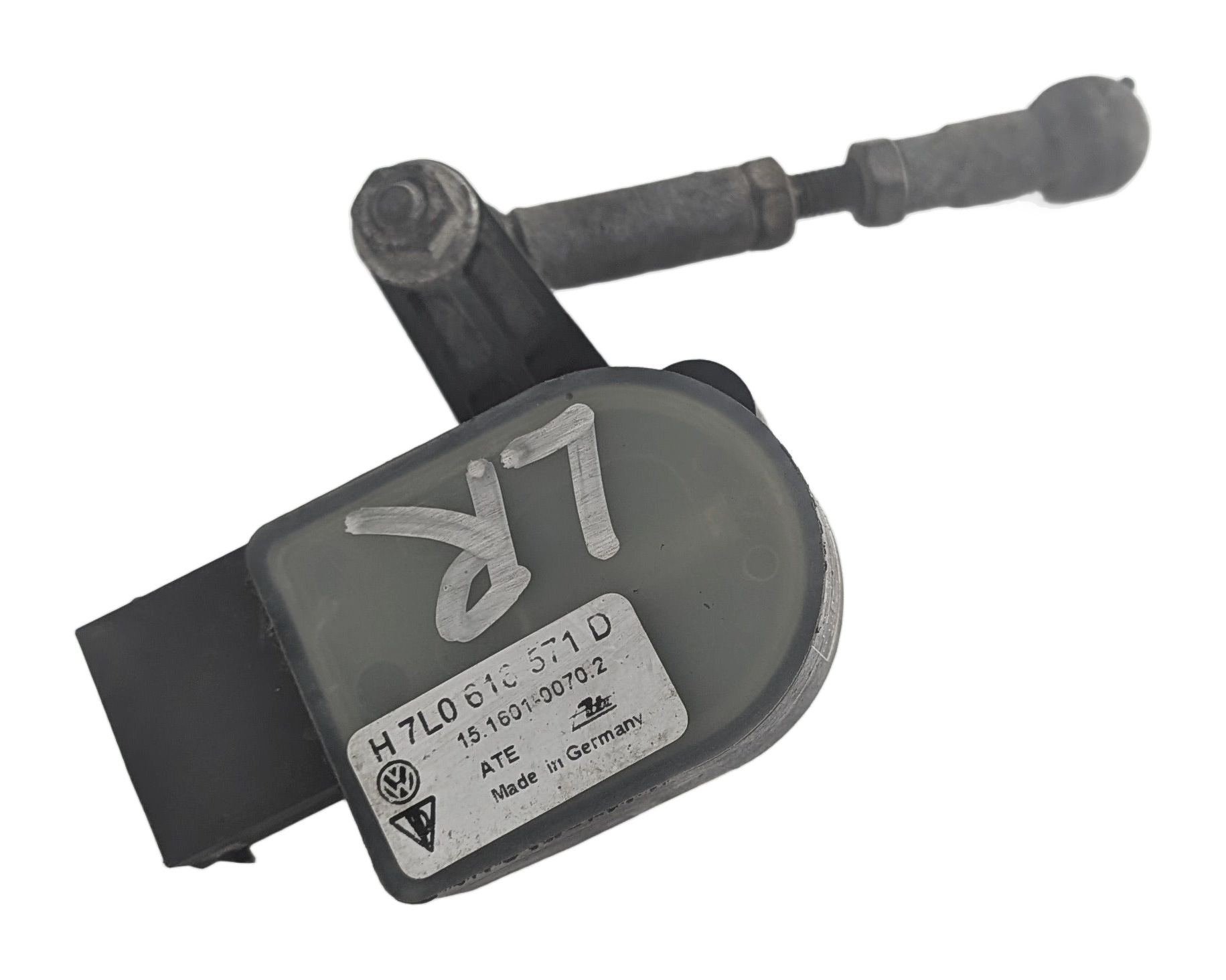2008 PORSCHE CAYENNE (957) REAR LEFT AIR SUSPENSION RIDE HEIGHT LEVEL SENSOR — exact item pictured