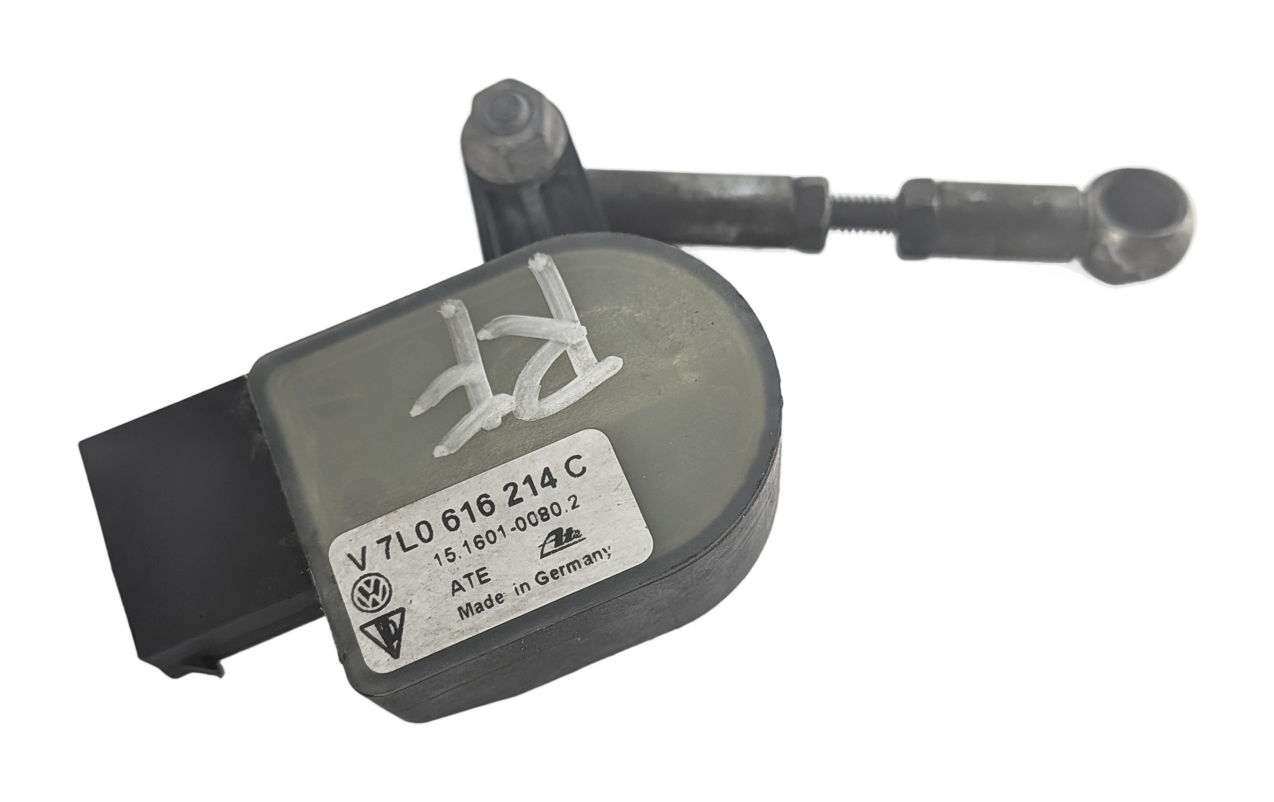 2008 PORSCHE CAYENNE (957) FRONT RIGHT AIR SUSPENSION RIDE HEIGHT LEVEL SENSOR — exact item pictured