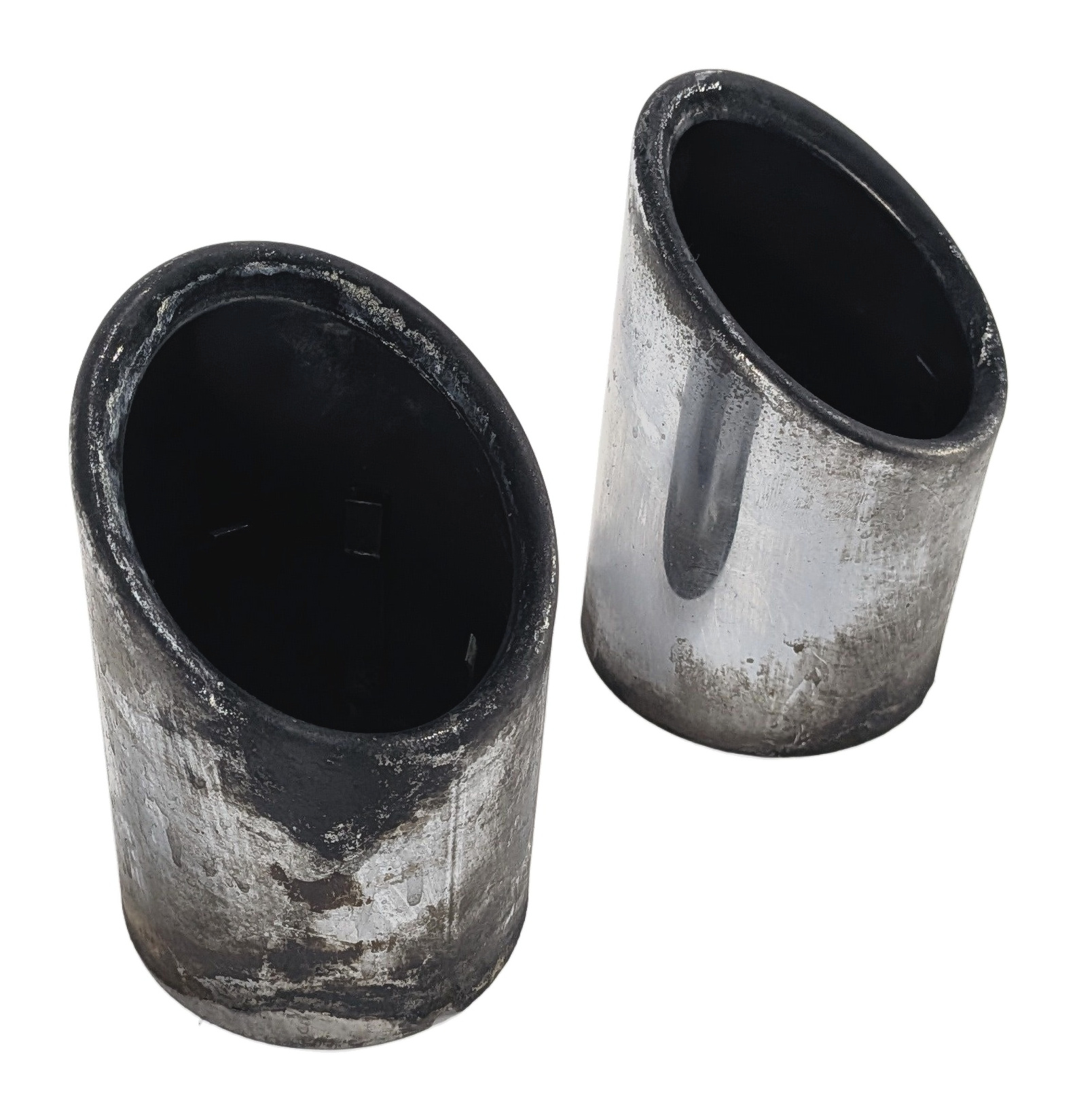2009-2010 BMW X5 E70 REAR LEFT & RIGHT DIESEL MUFFLER EXHAUST PIPE TIP SET/2 — exact item pictured