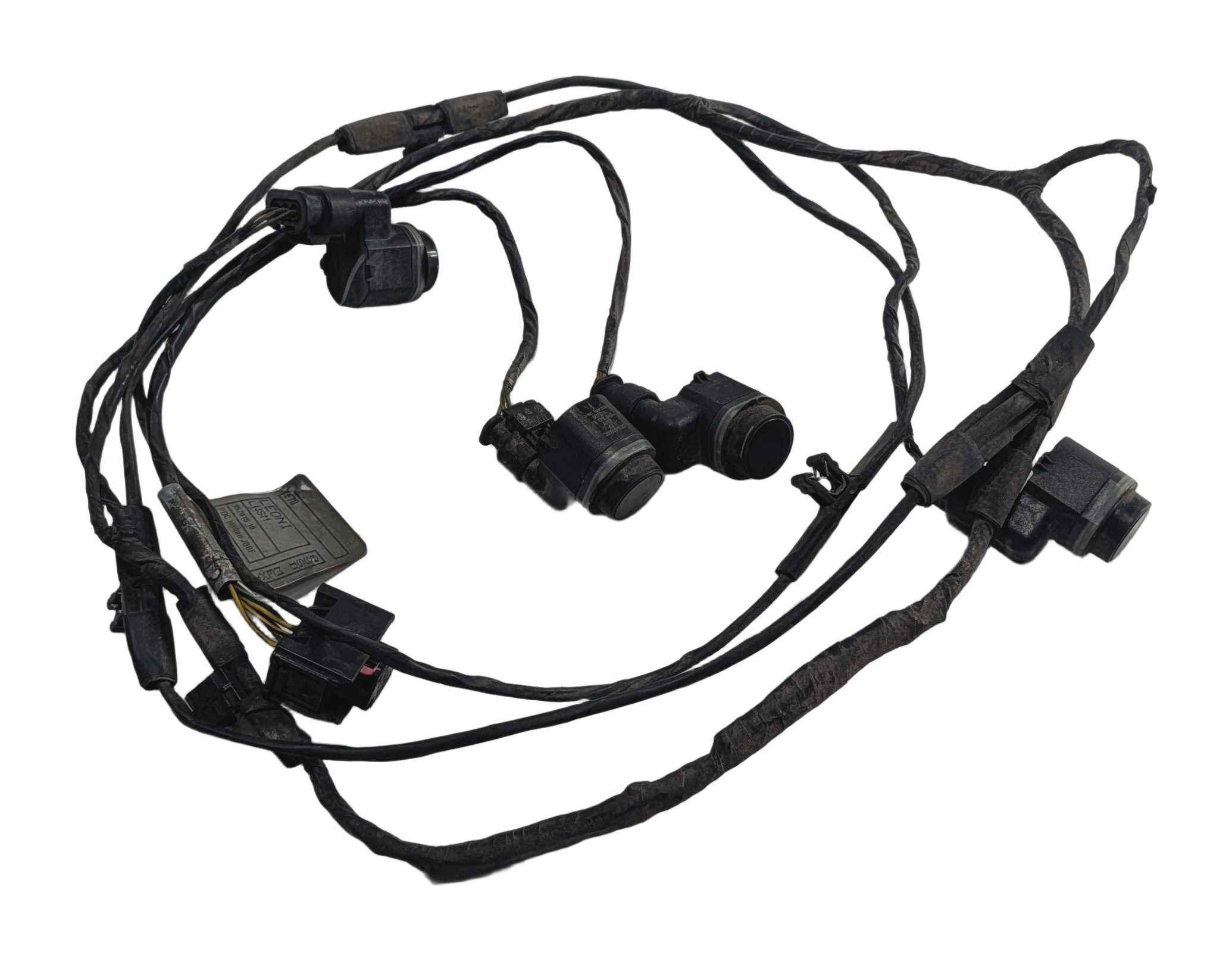 2010 BMW X5 (E70) REAR PARK ASSIST PDC DISTANCE SENSOR SET/4 w/HARNESS (Gray) — exact item pictured
