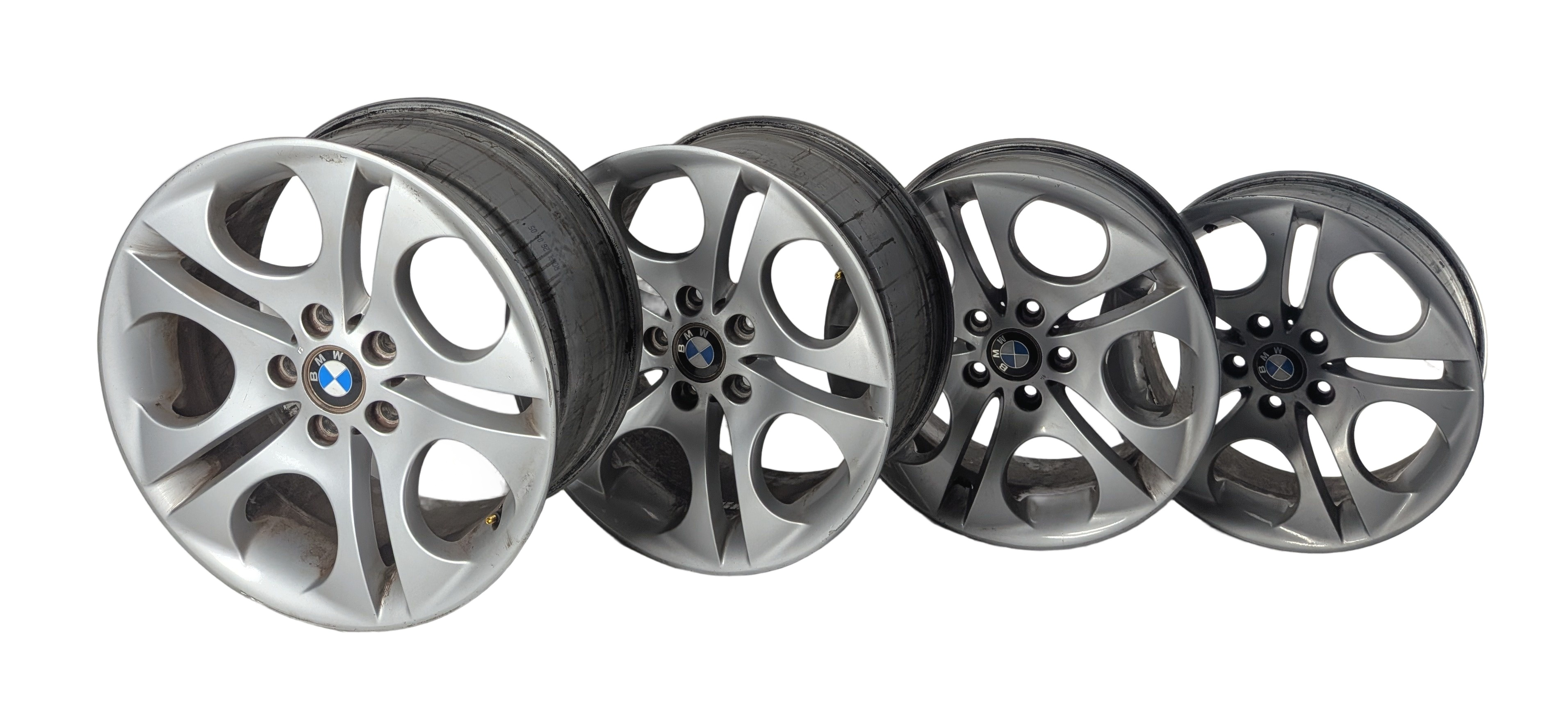 03-08 BMW Z4 E85 18X8 ET47 18X8.5 ET50 STAGGERED 5-SPOKE ALLOY WHEEL RIM SET/4 — exact item pictured