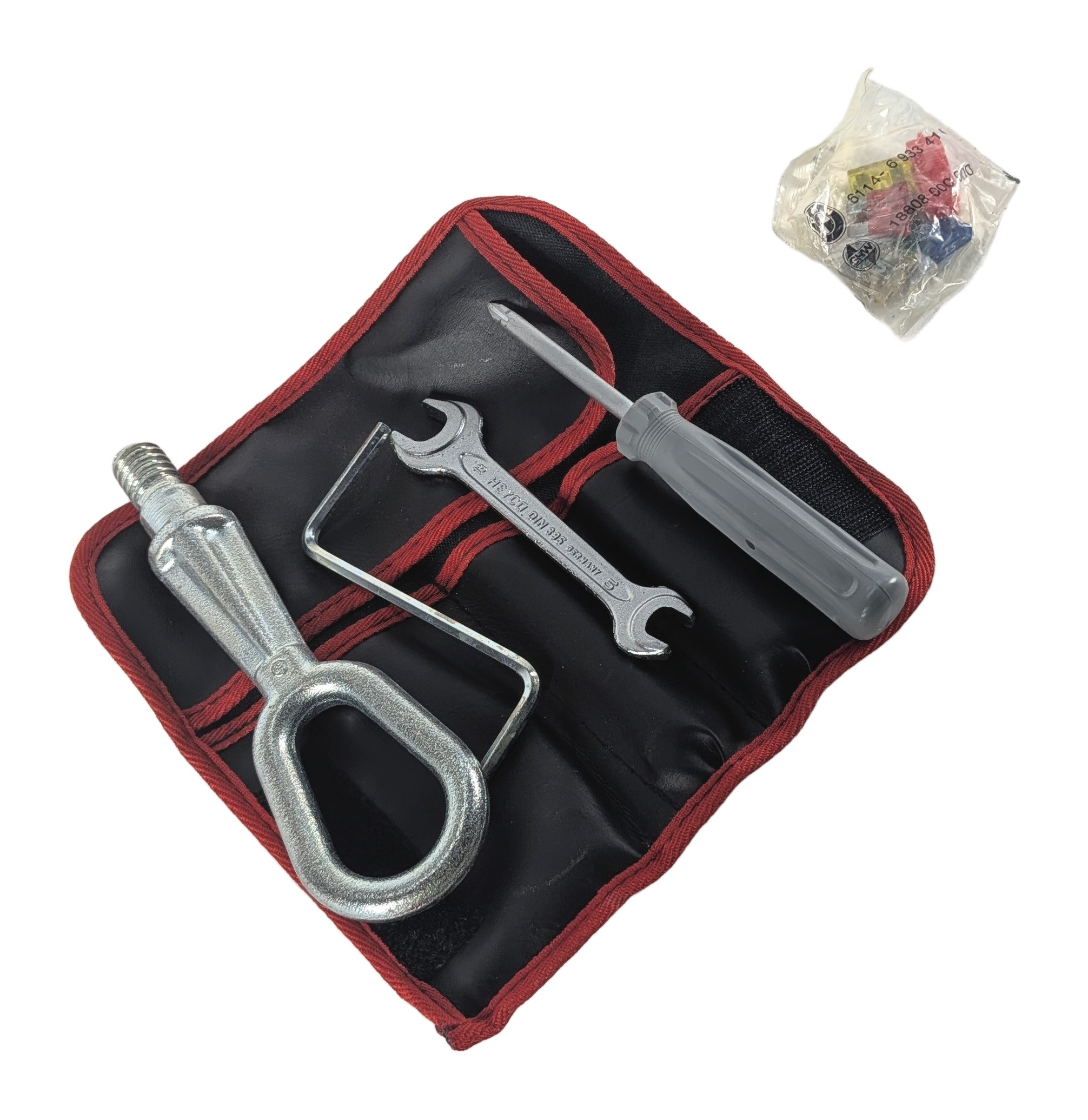 2005 BMW Z4 (E85) ONBOARD TRUNK TOOL KIT w/TOWING TOW EYE HOOK — exact item pictured