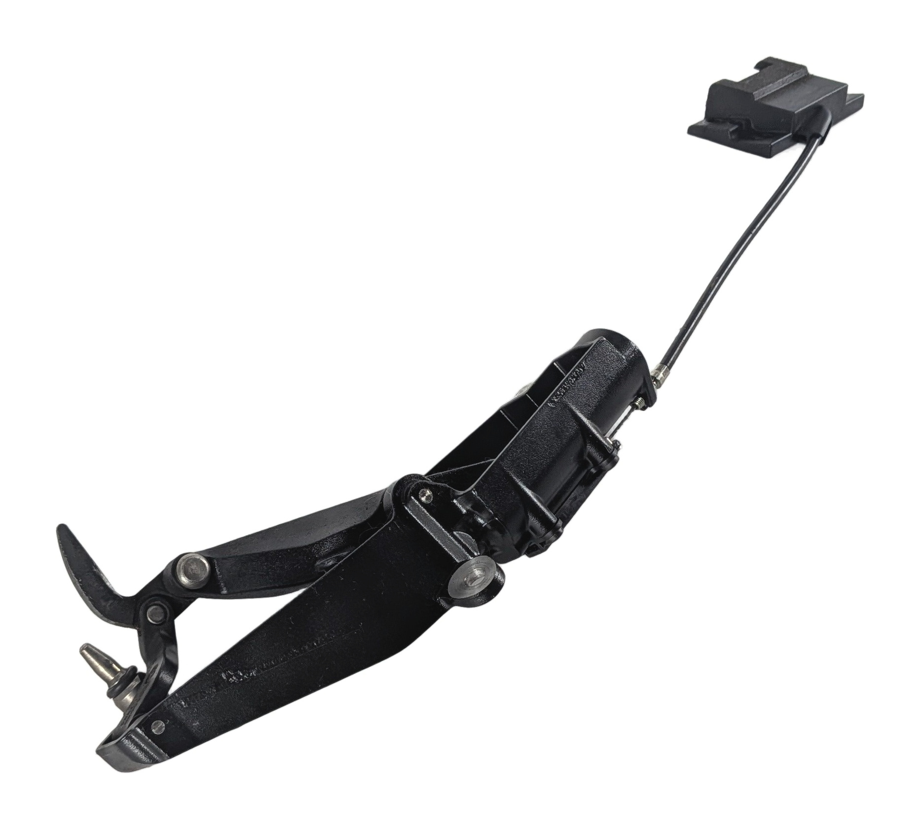 2005 BMW Z4 E85 FRONT RIGHT PASSENGER CONVERTIBLE TOP HEADER LOCK LATCH CABLE — exact item pictured