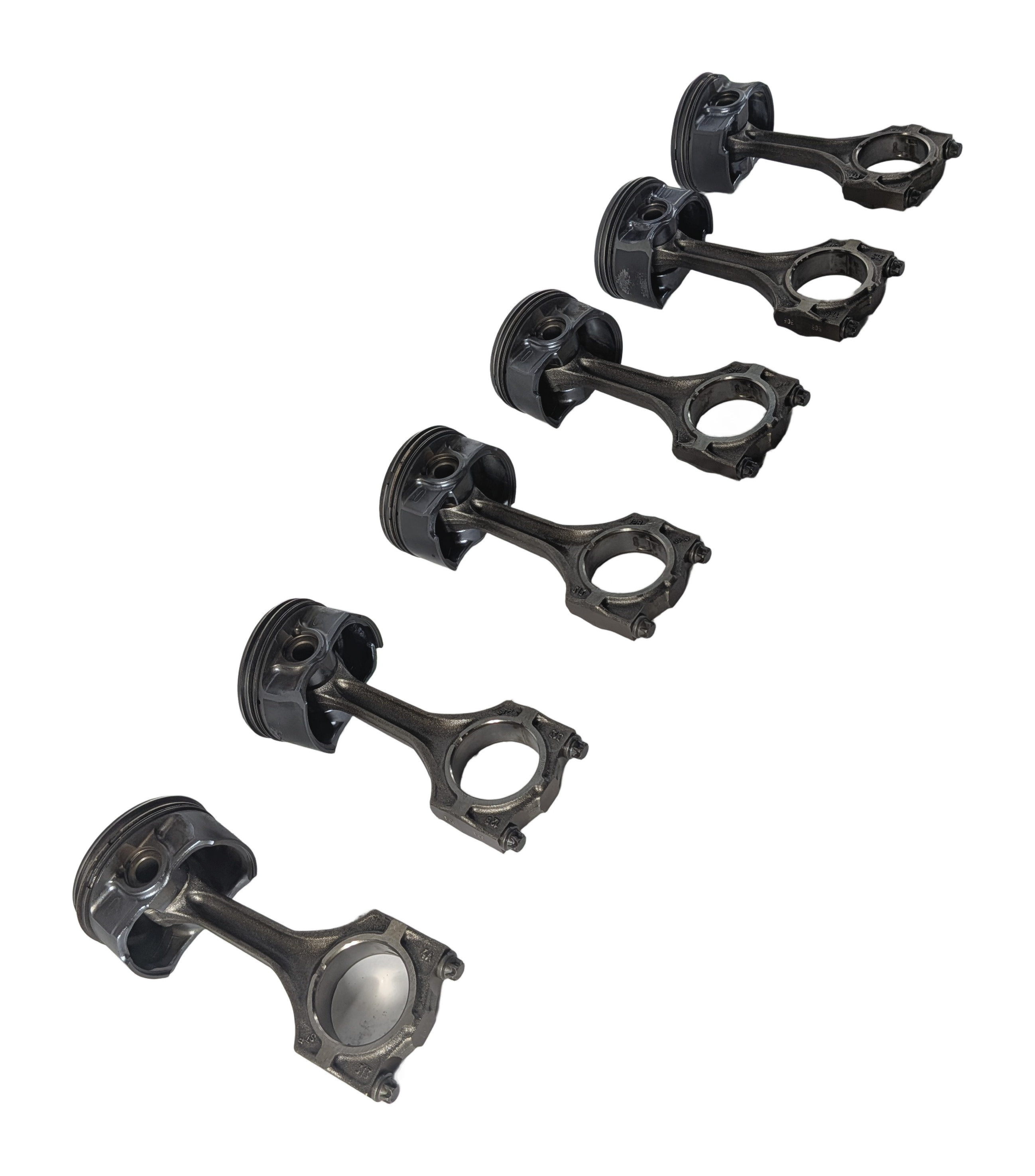 01-06 BMW 325i 525i X3 Z4 E46 E60 E83 E85 2.5L M54 PISTON & CONNECTING ROD SET/6 — exact item pictured