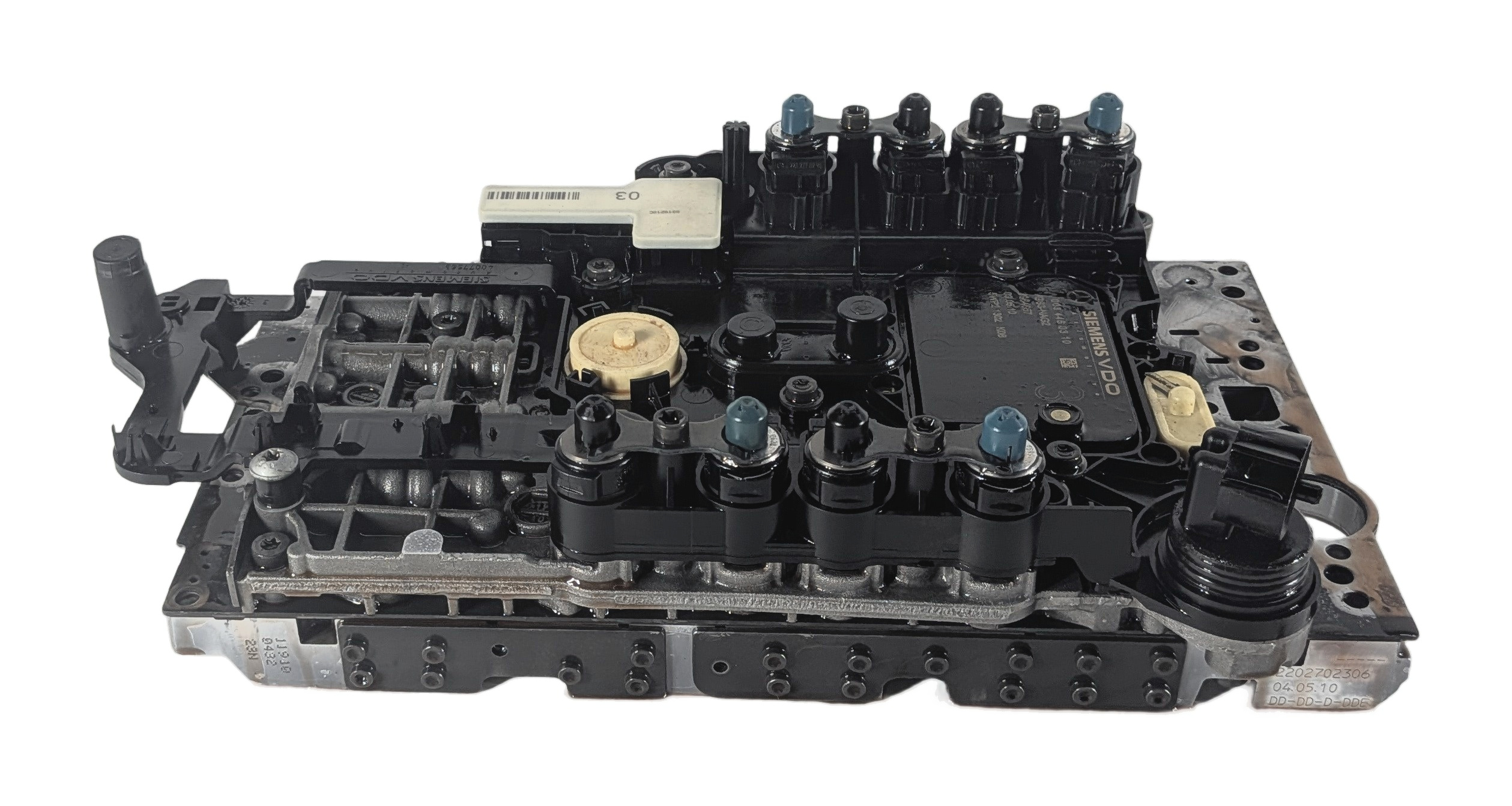 10-11 MERCEDES E350 W212 722.9 LOWER TRANSMISSION VALVE BODY w/ CONDUCTOR PLATE — exact item pictured