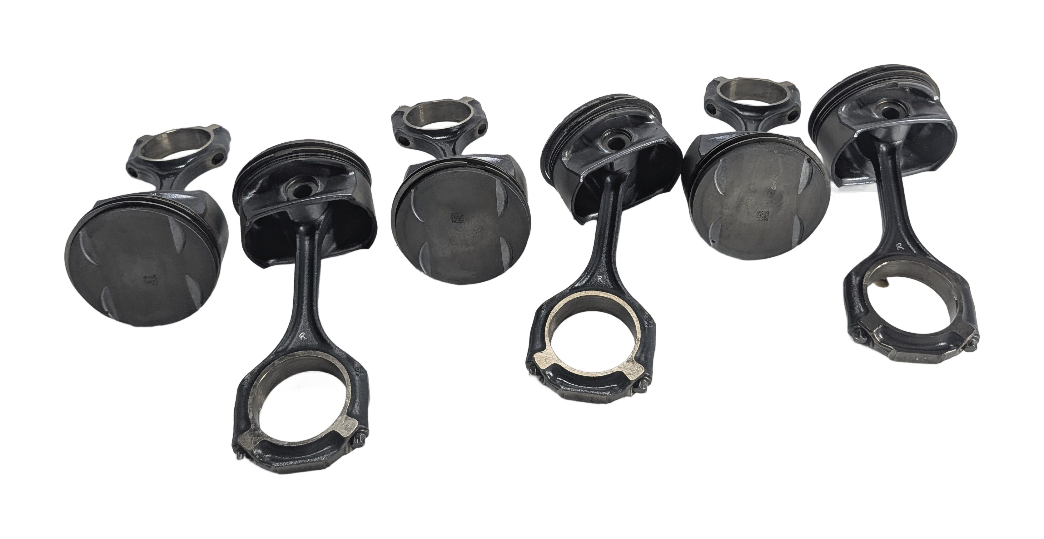 06-12 MB C E GL ML CLK R CLASS 4.6L M273 ENGINE PISTON & CONNECTING ROD SET/6 — exact item pictured