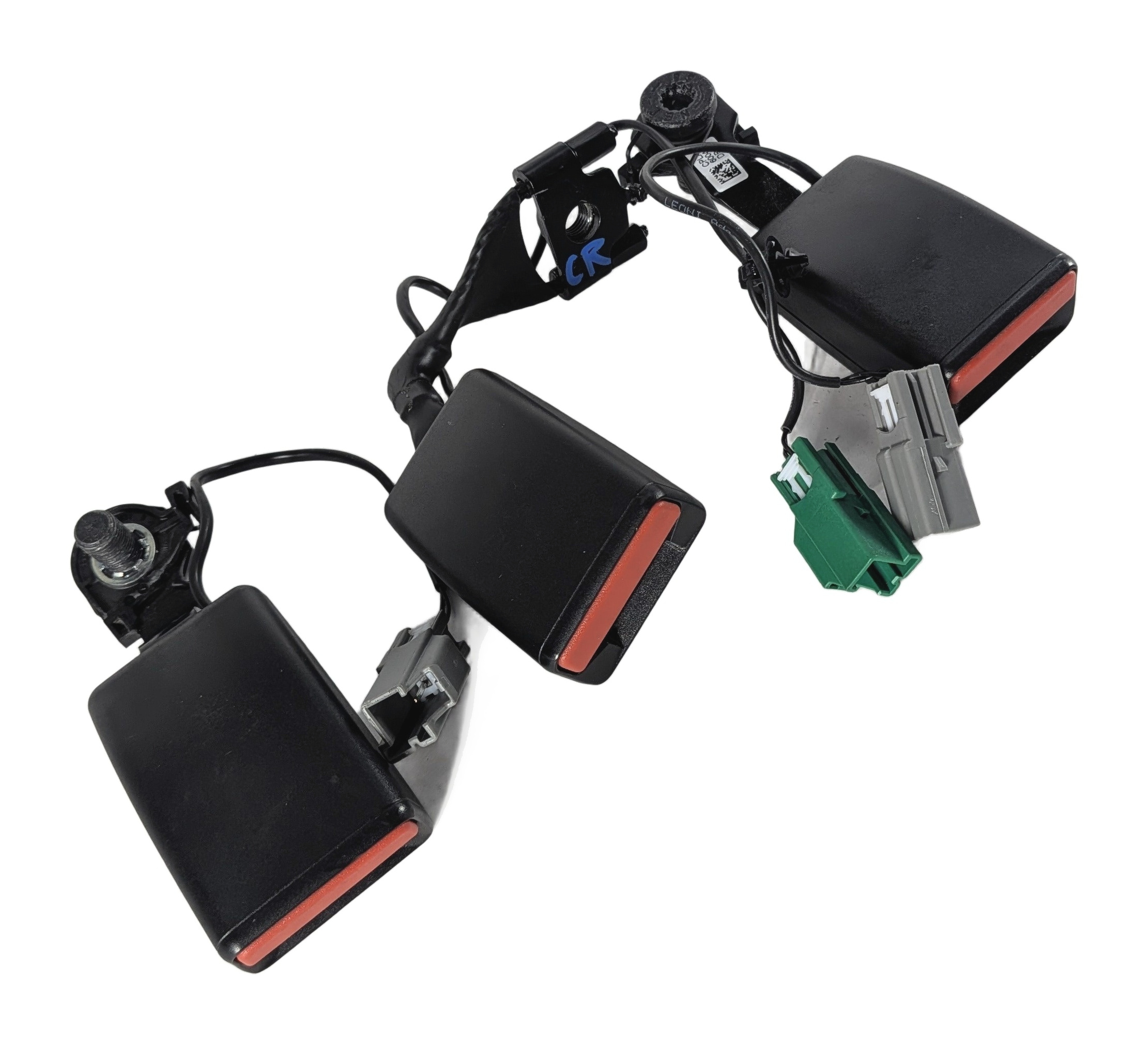 2016 RANGE ROVER (L405) REAR LEFT CENTER RIGHT SEATBELT BUCKLE SET/3 (Black) — exact item pictured