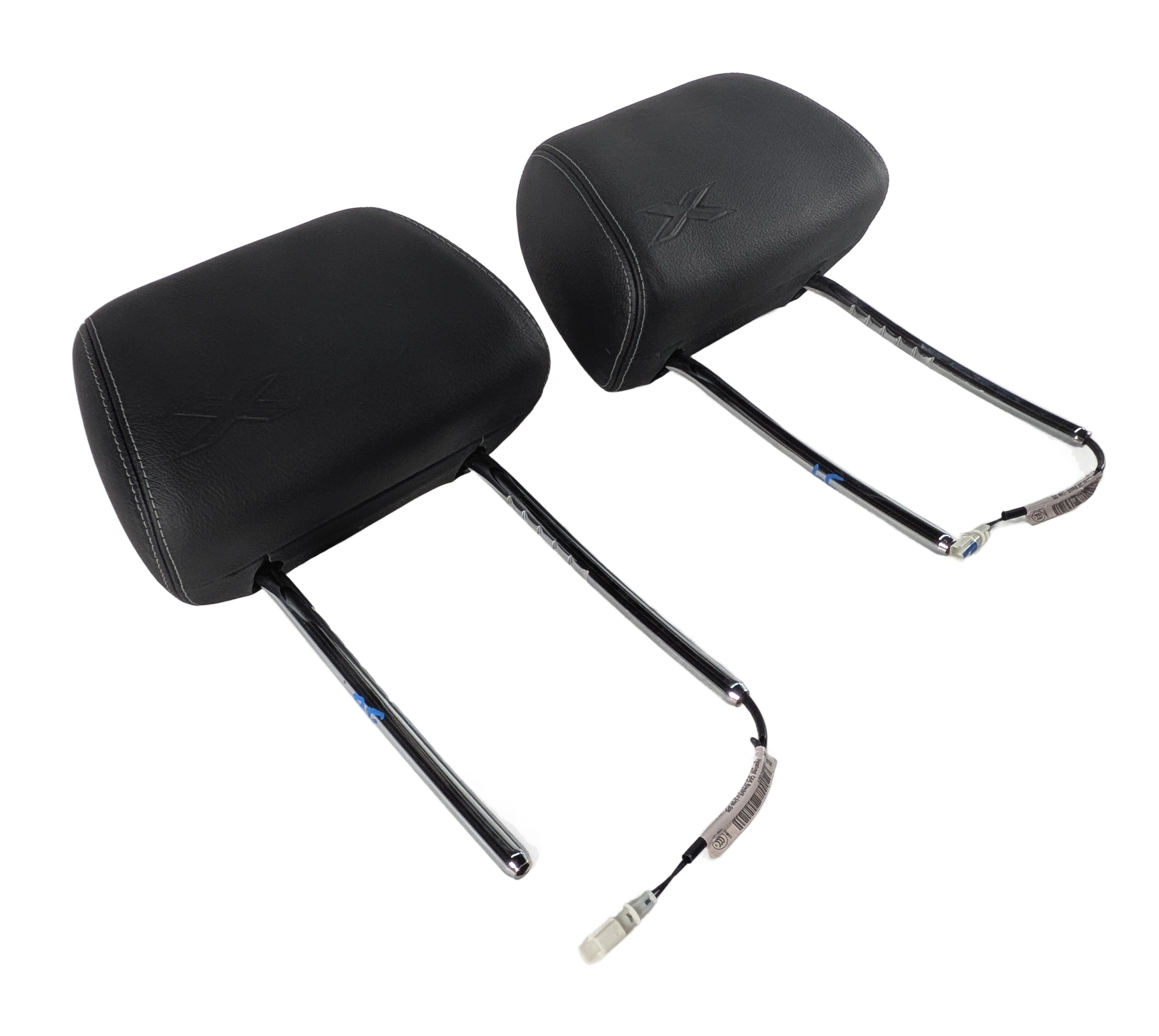 11-17 BMW X3 (F25) FRONT LEFT & RIGHT COMFORT SEAT HEADREST SET 2 (Black) — exact item pictured