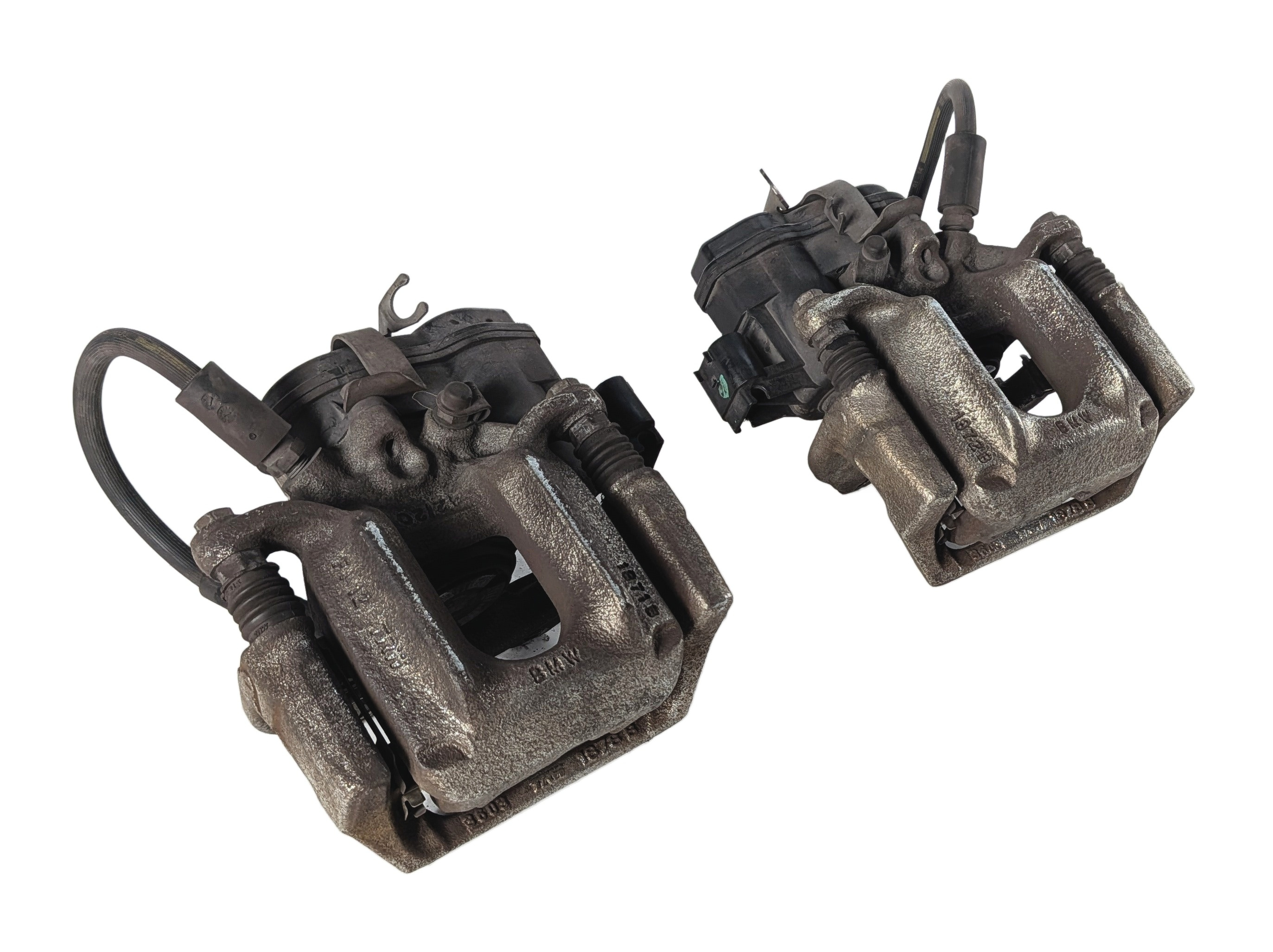 2011-2018 BMW X3 X4 (F25 F26) REAR LEFT DRIVER DISC BRAKE CALIPER w/ ACTUATOR — exact item pictured
