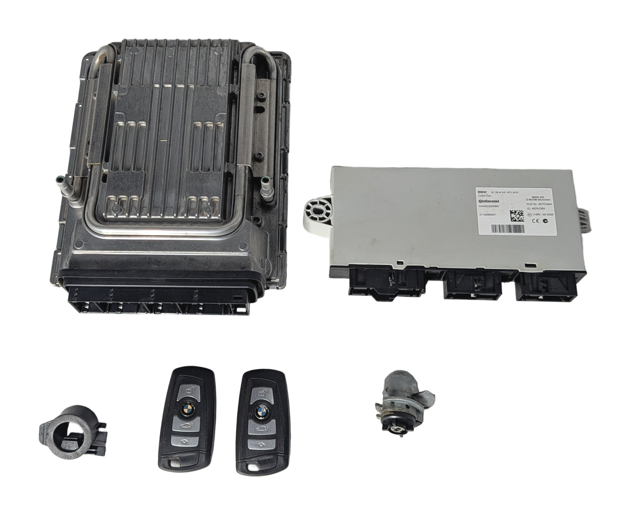09-13 BMW 550i 650i 750i F10 4.4L N63 ECM DME CAS4 IMMOBILIZER MODULE KEY SET — exact item pictured