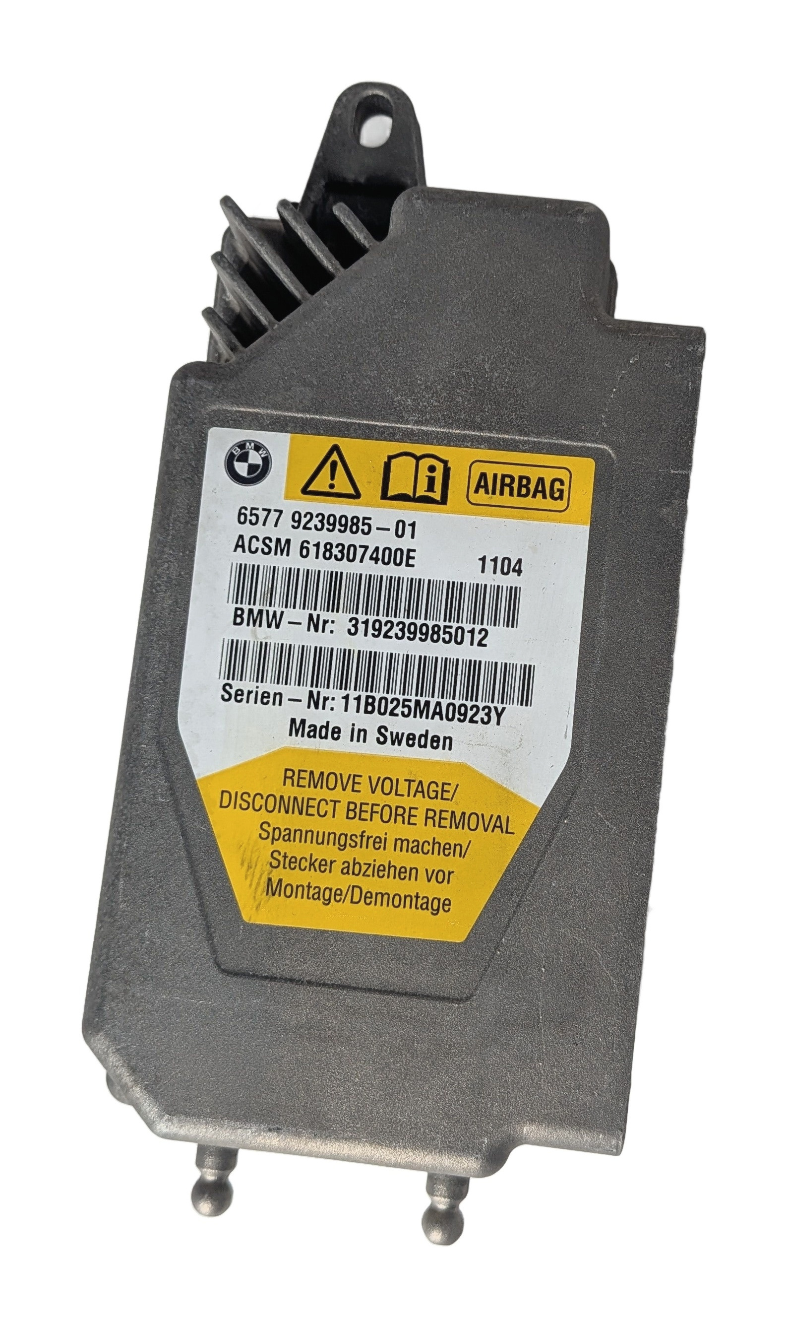 2011 BMW 528i 535i 550i (F10) MAIN PRIMARY SRS SAFETY RESTRAINT CONTROL MODULE — exact item pictured