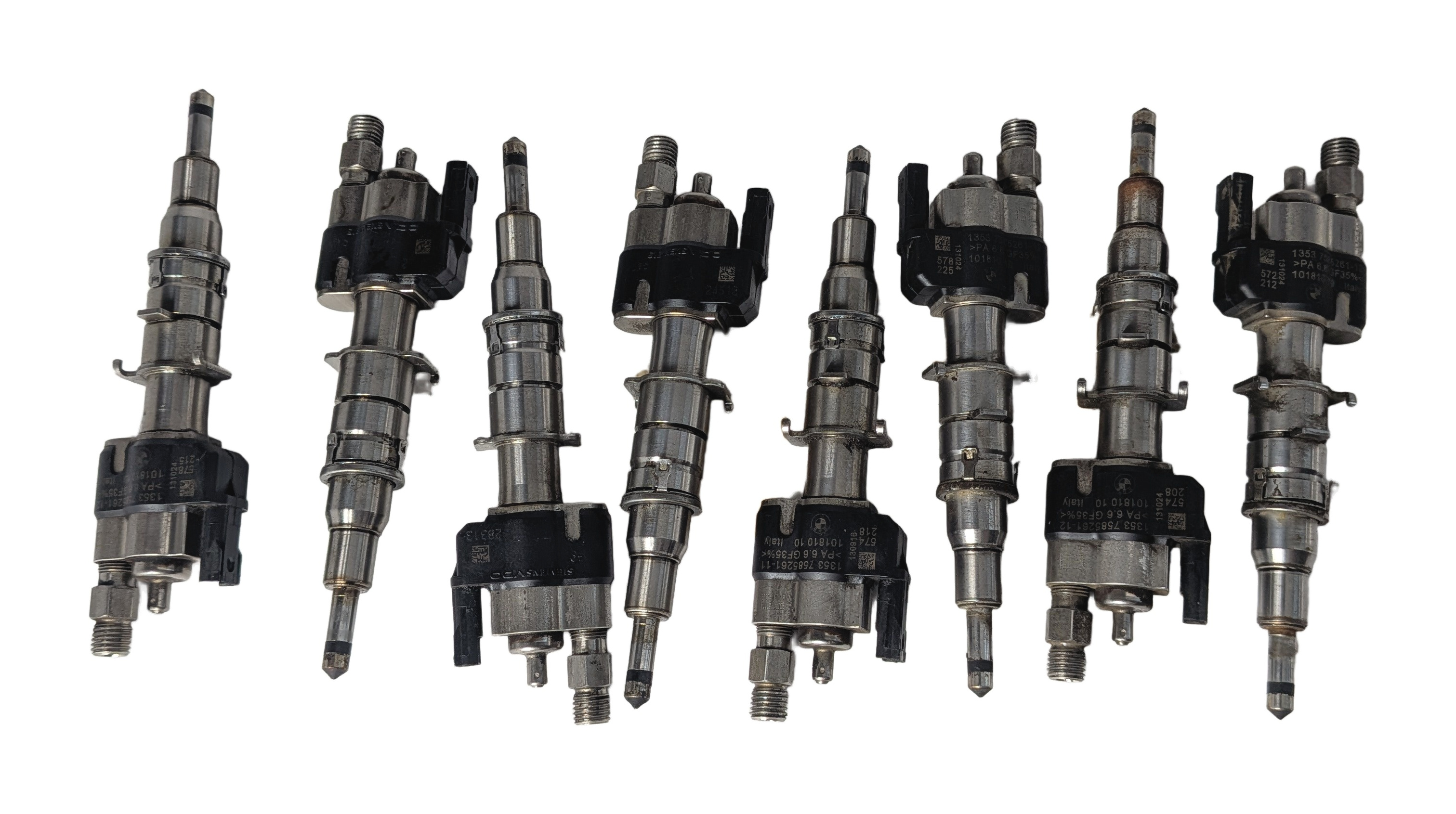 08-16 BMW 3 5 7 X5 X6 Z4 3.0L 4.4L N54 N63 FUEL INJECTOR SET/8 (INDEX 11/12 MIX) — exact item pictured