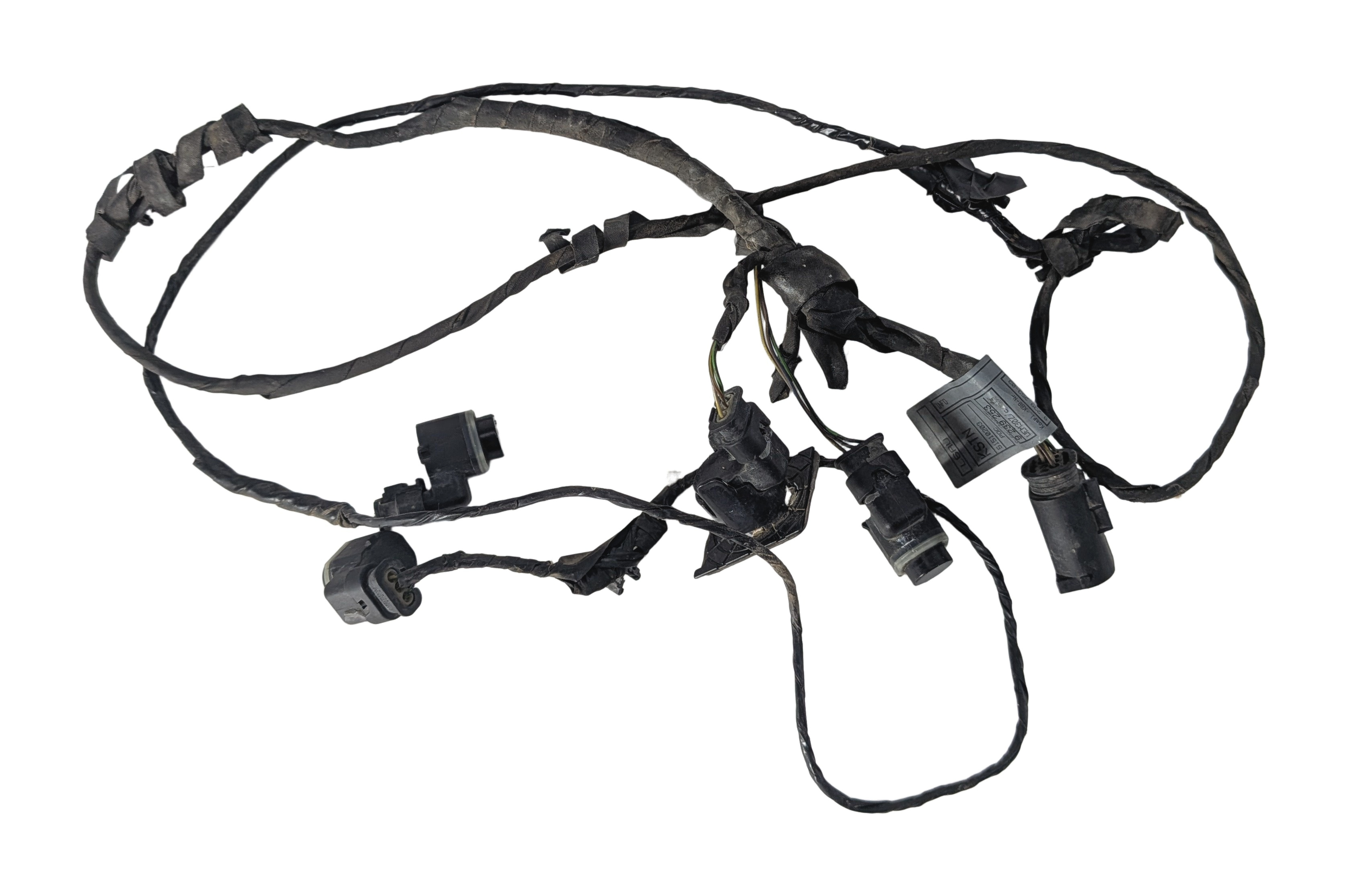 2011 BMW 550I F10 FRONT PARK ASSIST PDC DISTANCE SENSOR SET/4 w/ HARNESS (Black) — exact item pictured