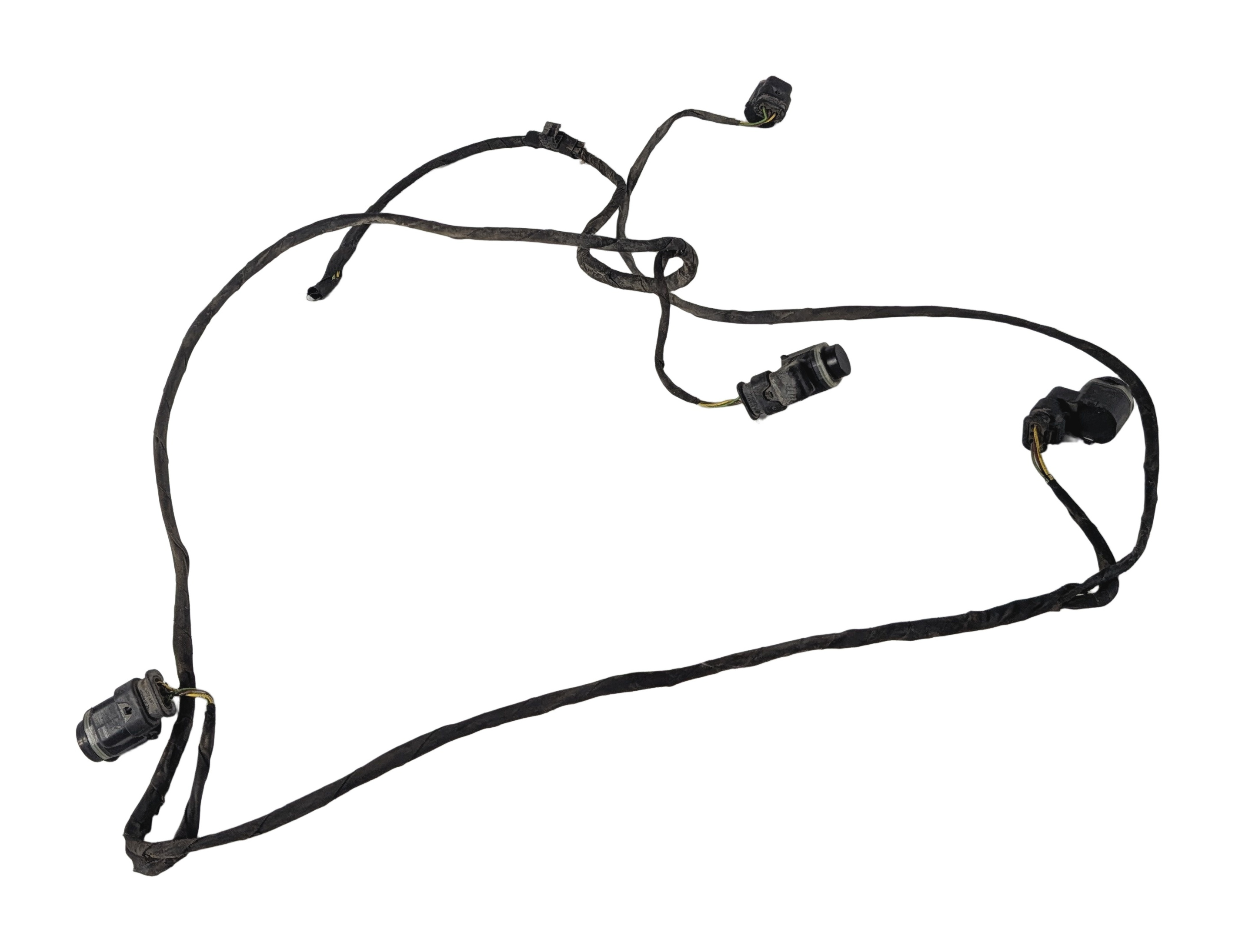2011 BMW 550I F10 REAR PARK ASSIST PDC DISTANCE SENSOR SET/4 w/HARNESS (Black) — exact item pictured