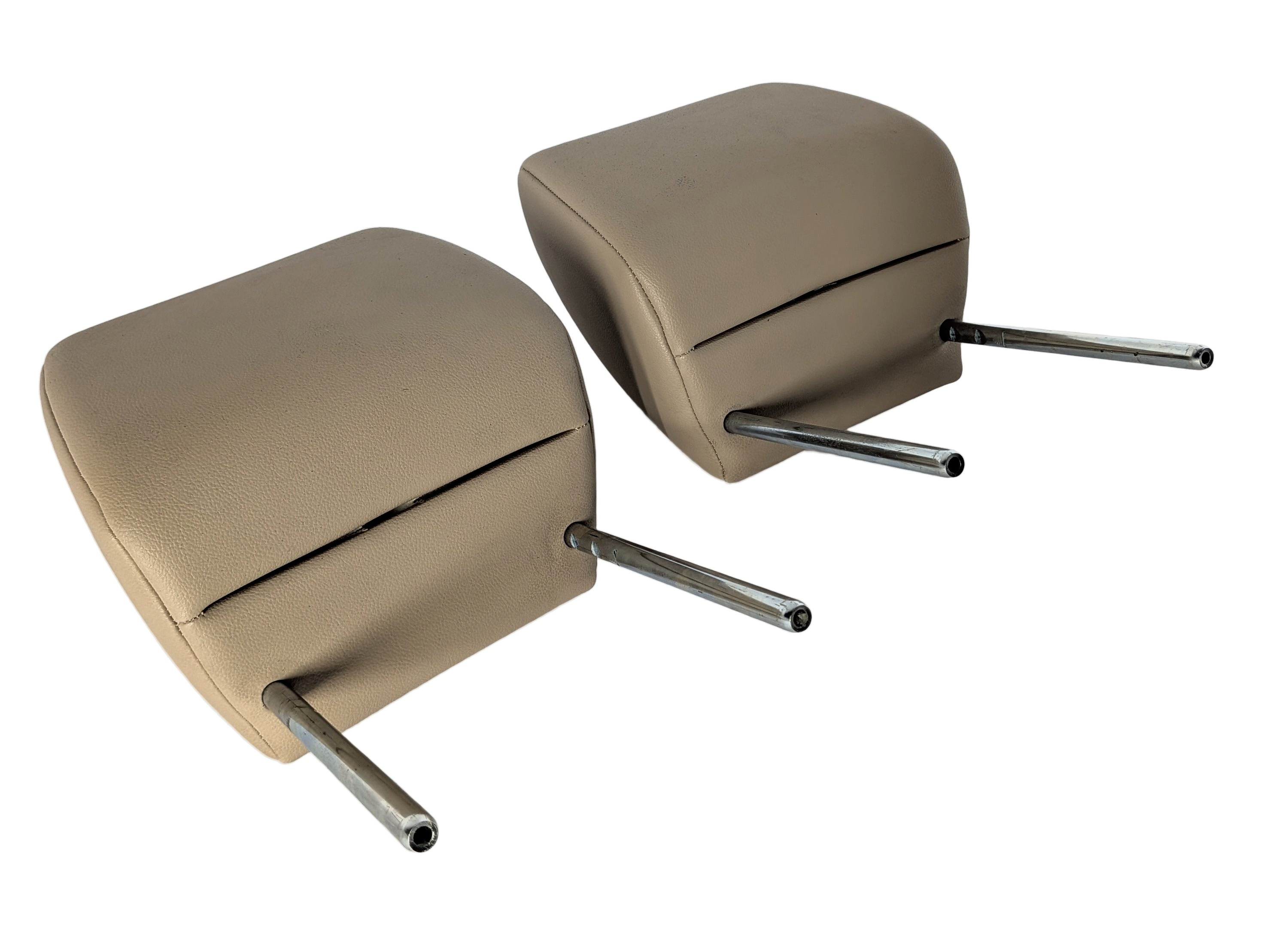 2008 LAND ROVER LR2 (L359) FRONT LEFT/RIGHT SEAT HEADREST SET/2 LEATHER (Beige) — exact item pictured