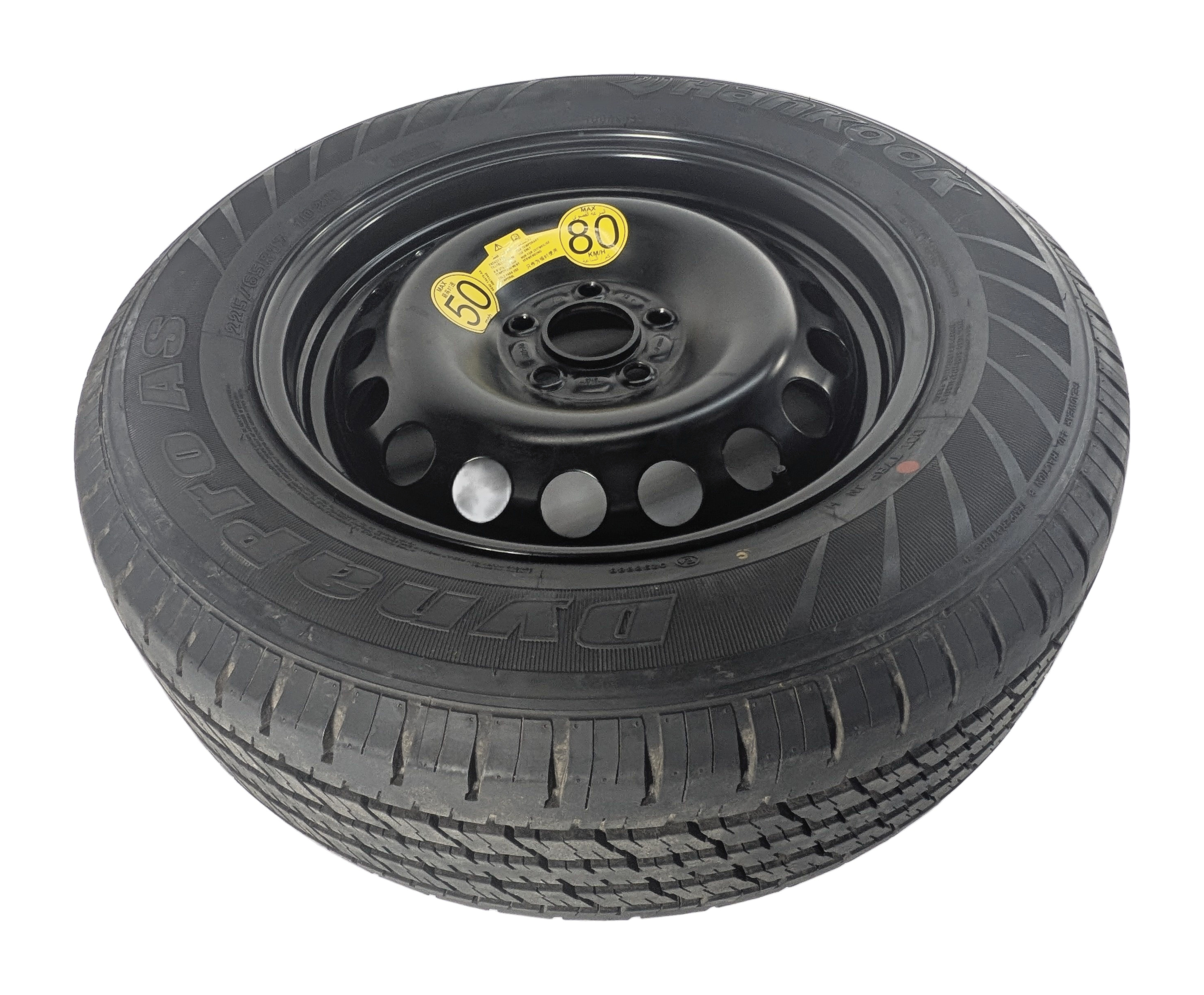 2008-2014 LAND ROVER LR2 (L359) 17X7 STEEL EMERGENCY SPARE WHEEL RIM w/ TIRE — exact item pictured