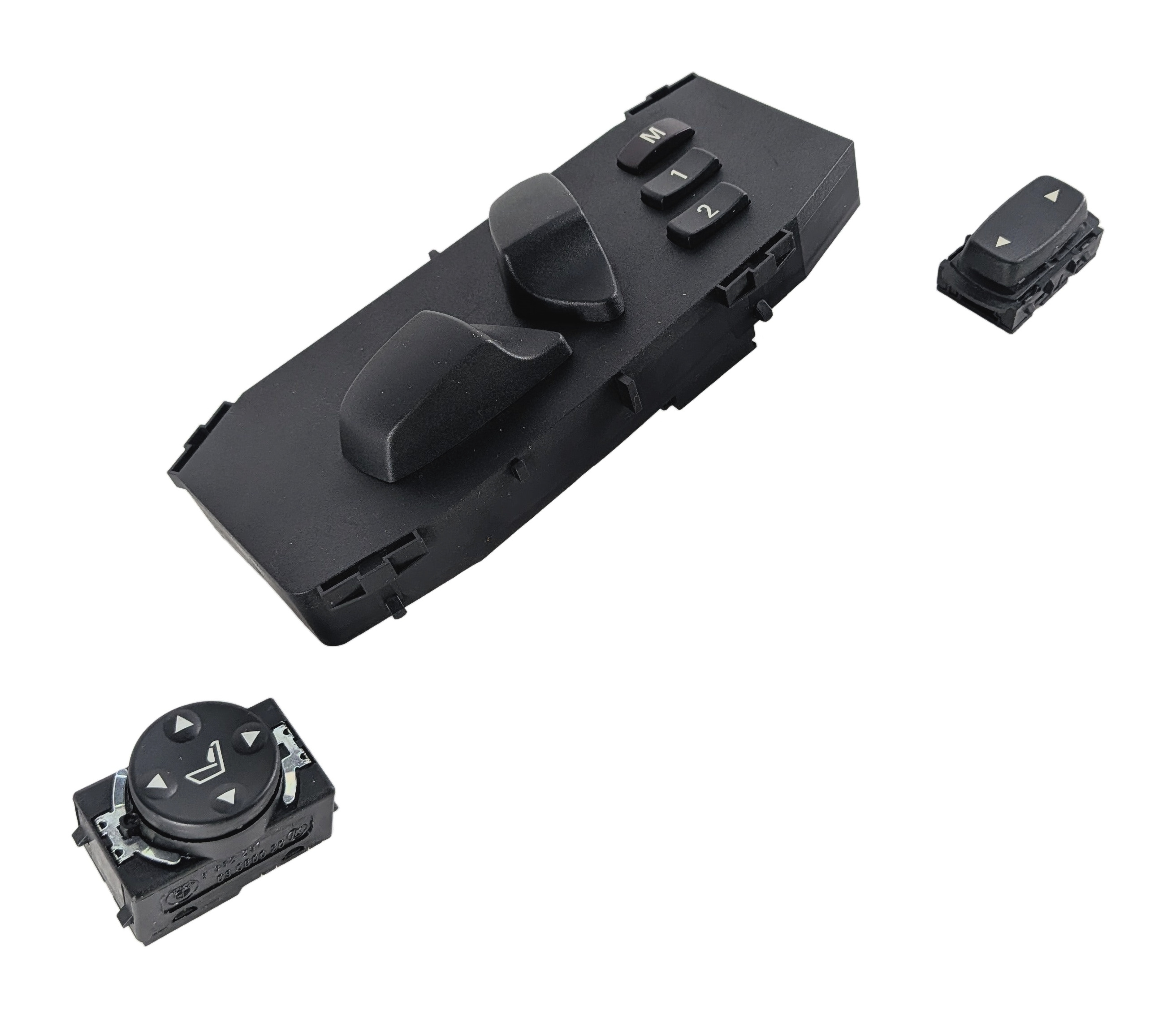 2008 BMW M3 (E90) FRONT LEFT DRIVER SEAT SWITCH SET/3 w/ MEMORY LUMBAR SUPPORT — exact item pictured