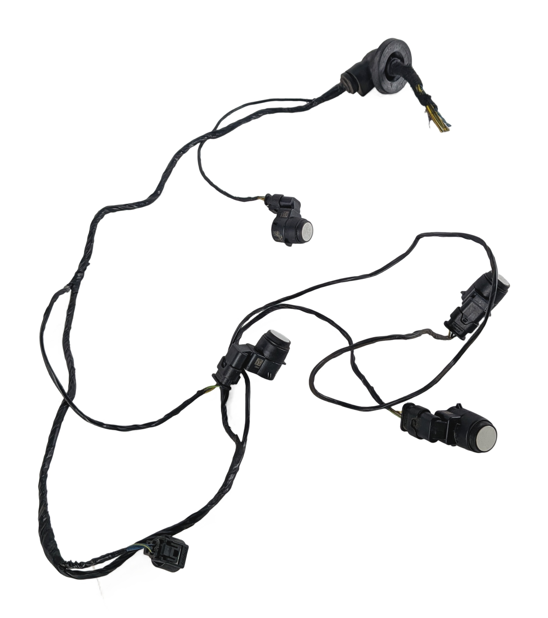 2008 BMW M3 (E90) REAR PARK ASSIST PDC SENSOR SET/4 w/ WIRING HARNESS (White) — exact item pictured