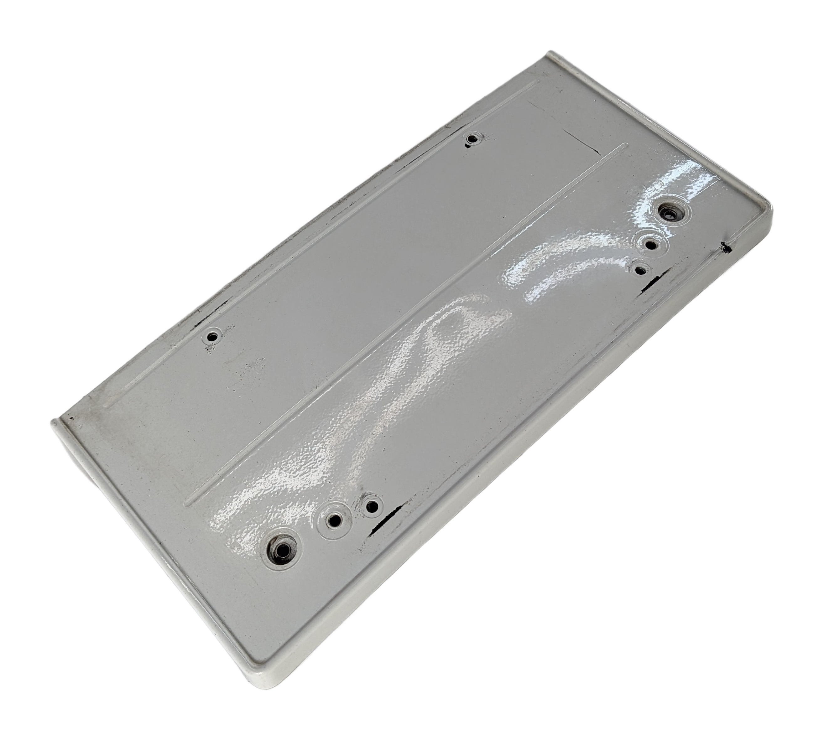 2008 BMW M3 (E90) FRONT BUMPER LICENSE PLATE TAG HOLDER MOUNT BRACKET (White) — exact item pictured