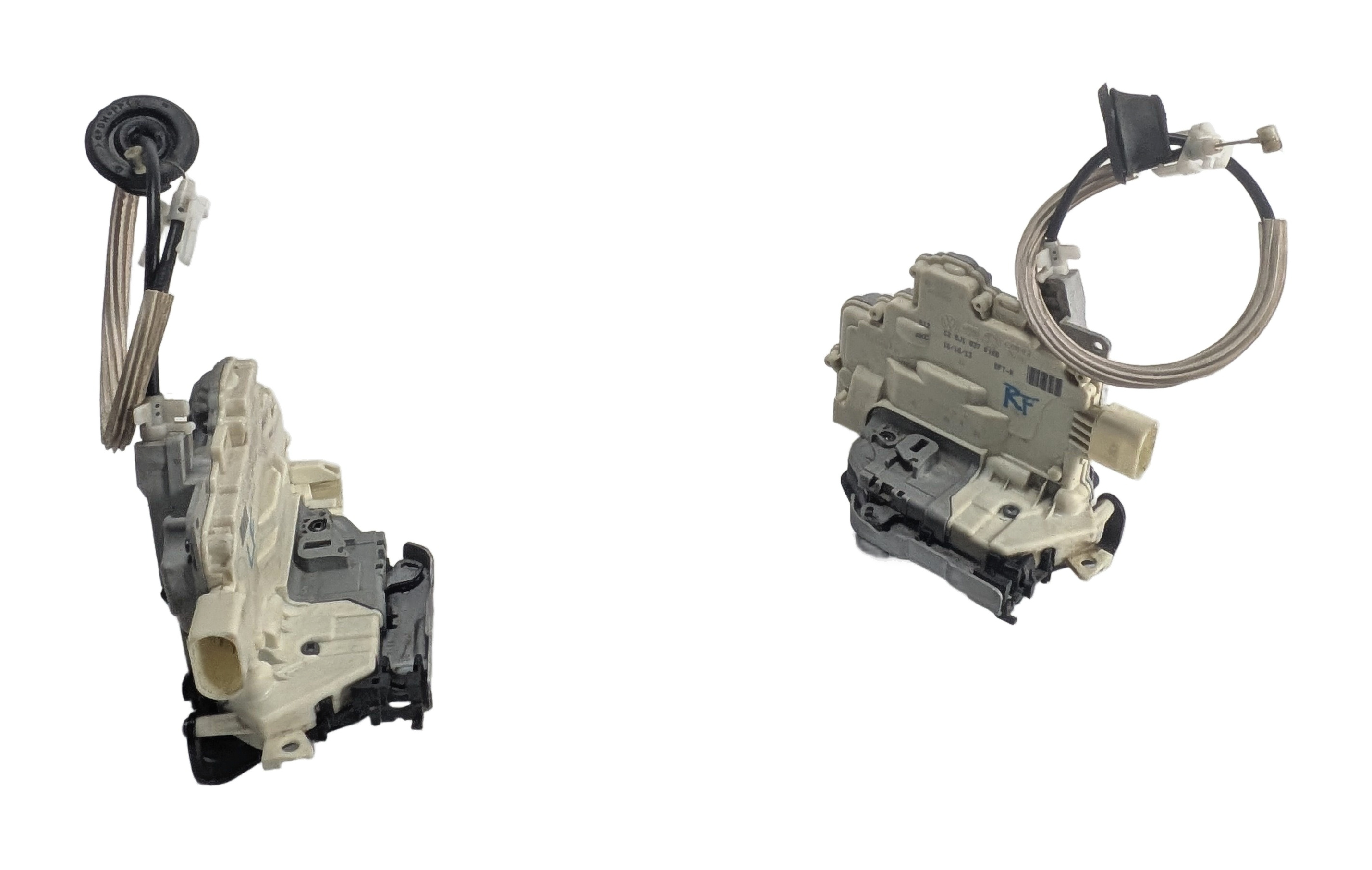 08-18 AUDI VW PORSCHE Q5 CAYENNE FRONT LEFT/RIGHT DOOR LATCH SET/2 NO SOFT CLOSE — exact item pictured